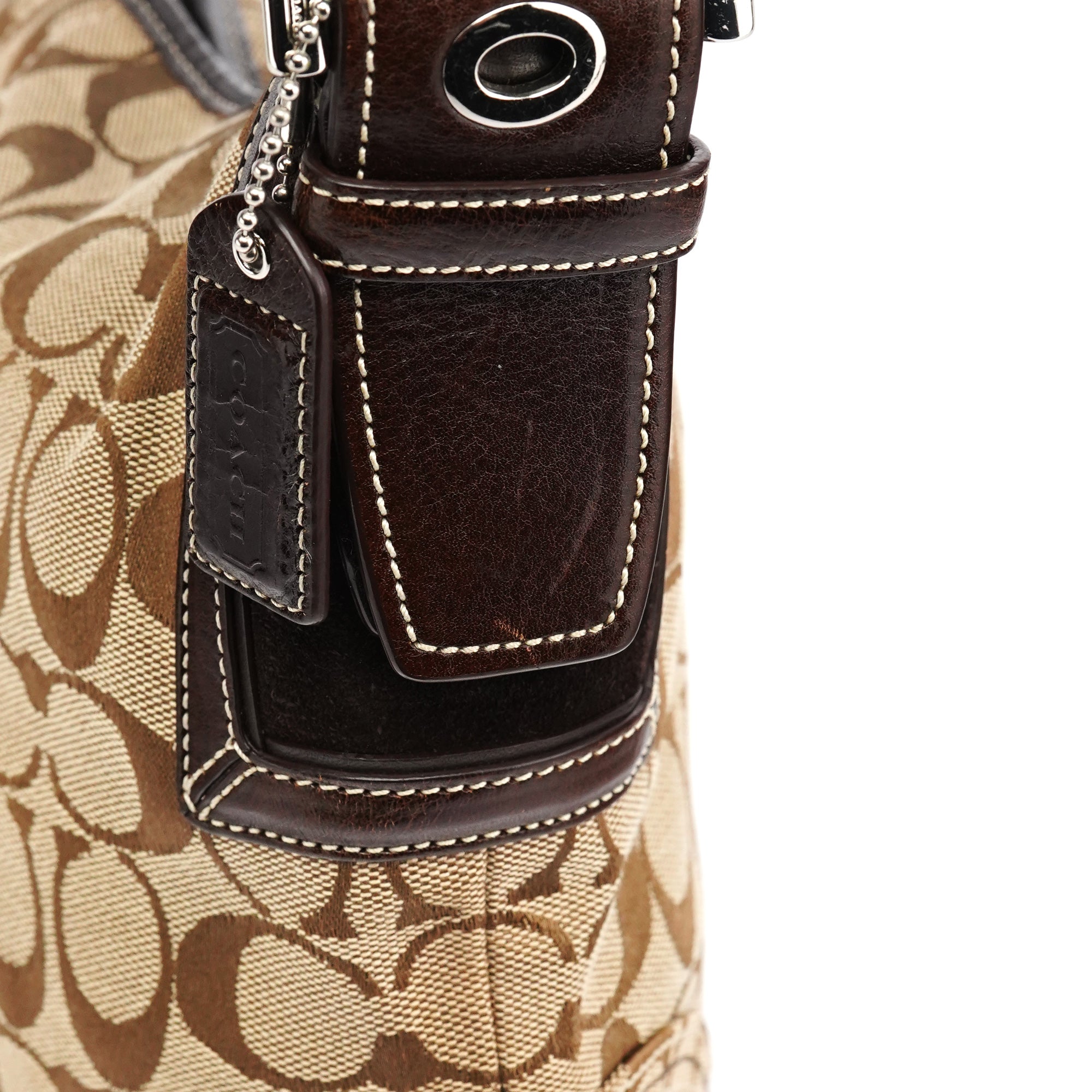 6279 Beige Brown Signature Soho Shoulder Bag