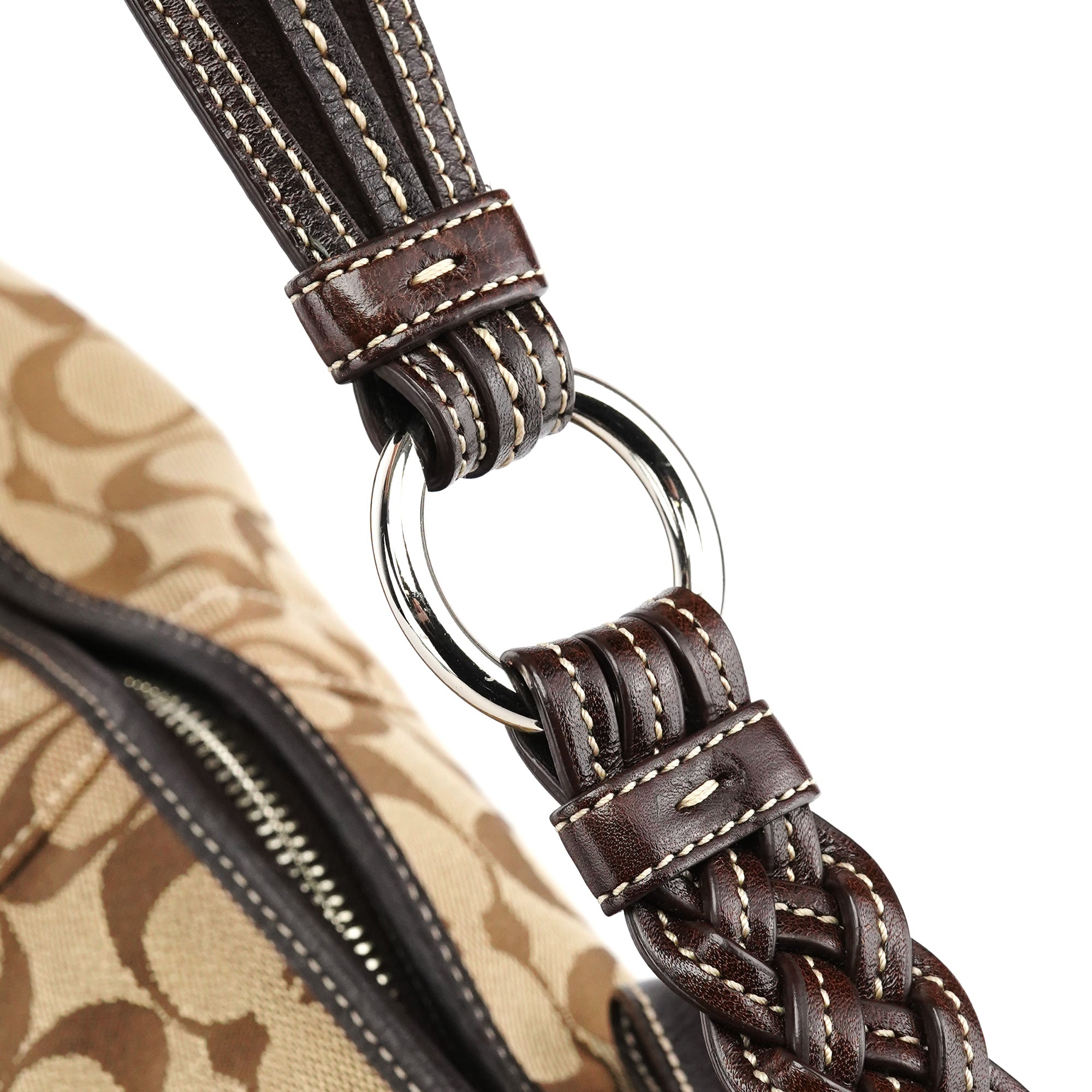 6279 Beige Brown Signature Soho Shoulder Bag