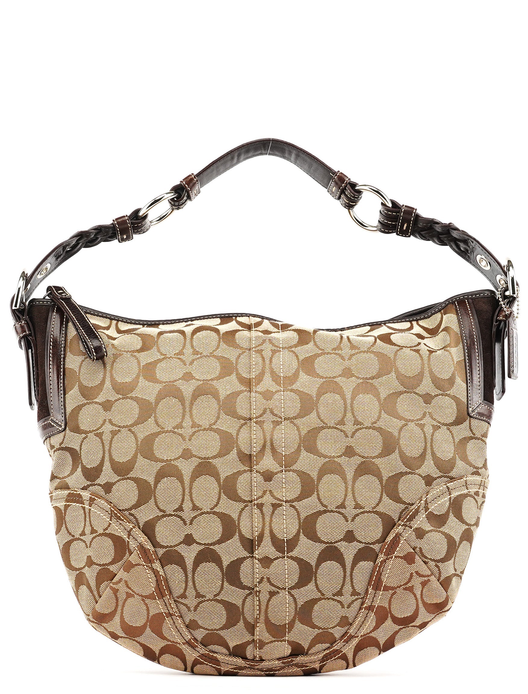 6279 Beige Brown Signature Soho Shoulder Bag