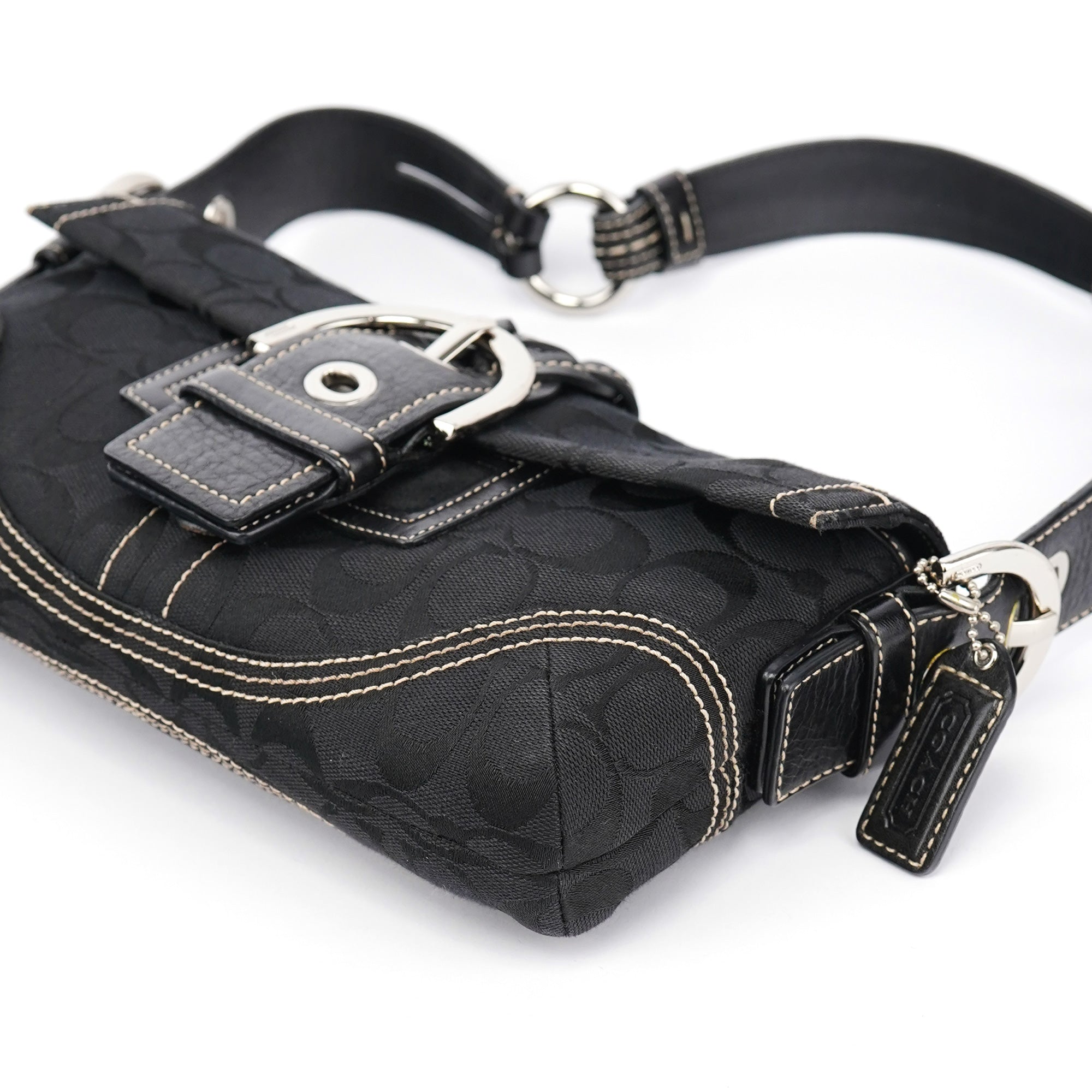 6280 Black Leather Soho Shoulder Bag