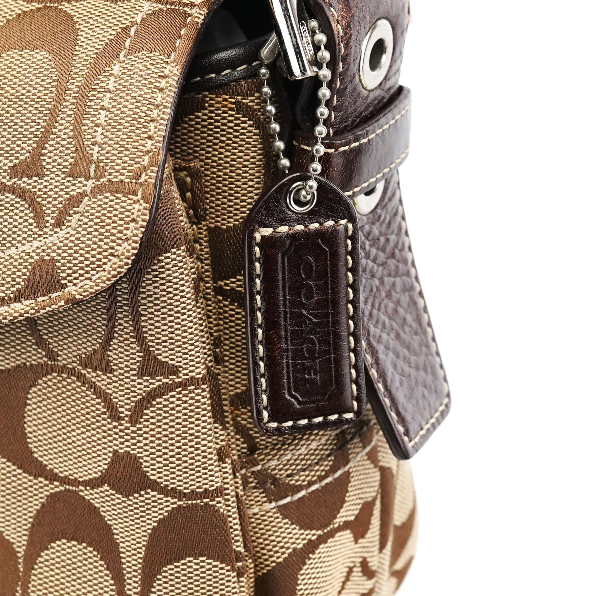 6314 Beige Brown Signature Soho Shoulder Bag