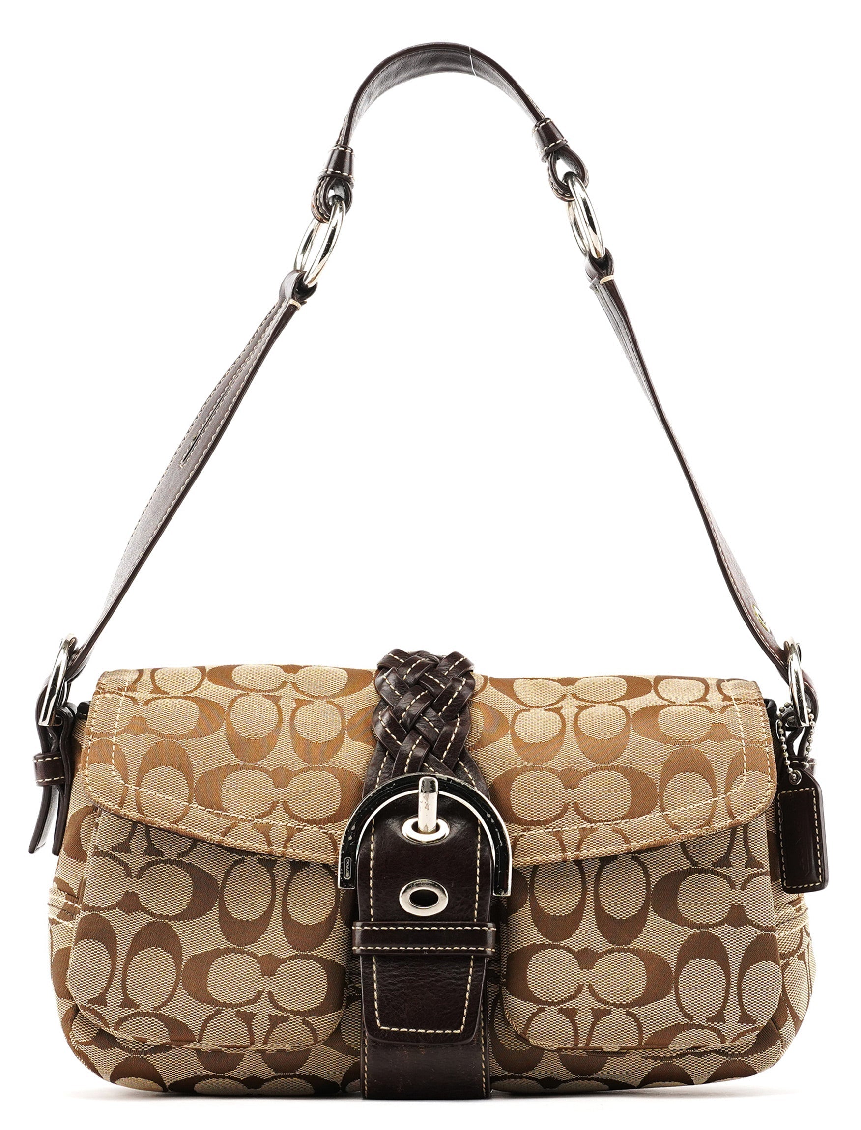 6314 Beige Brown Signature Soho Shoulder Bag