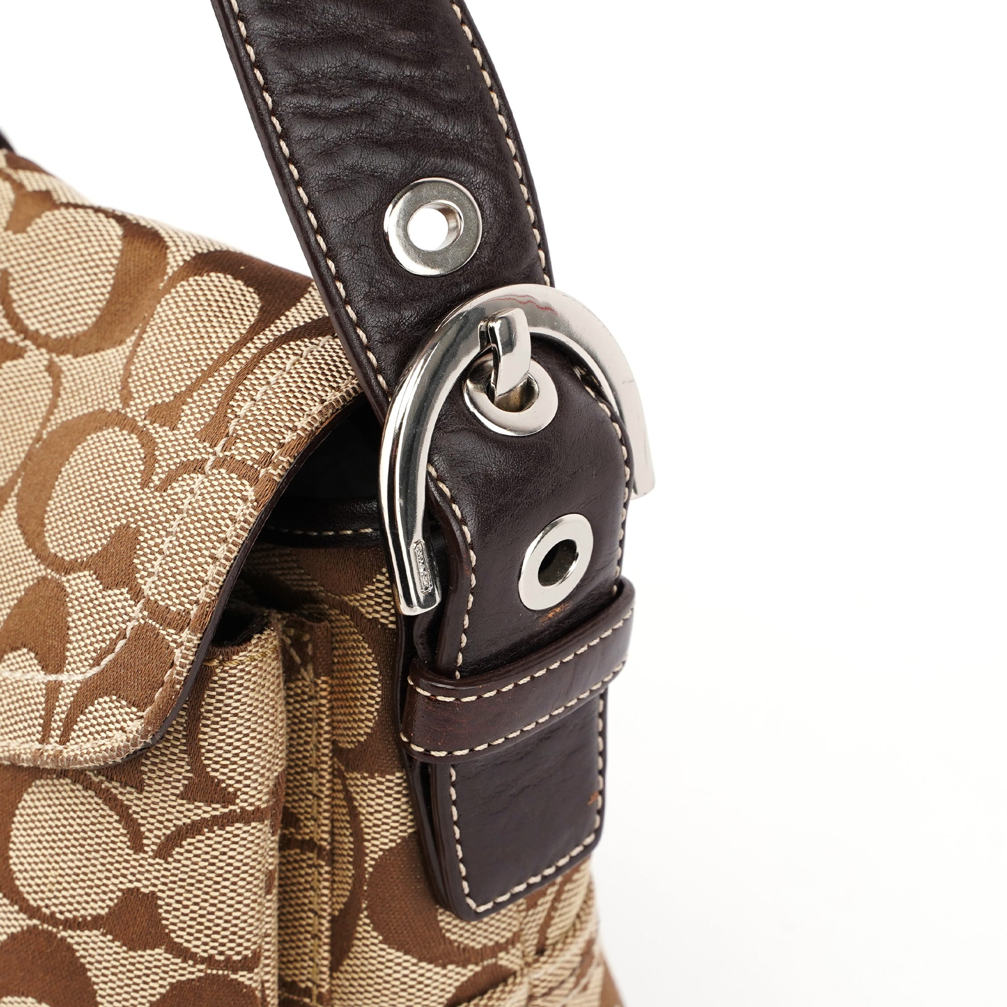 6314 Beige Signature C Soho Shoulder Bag