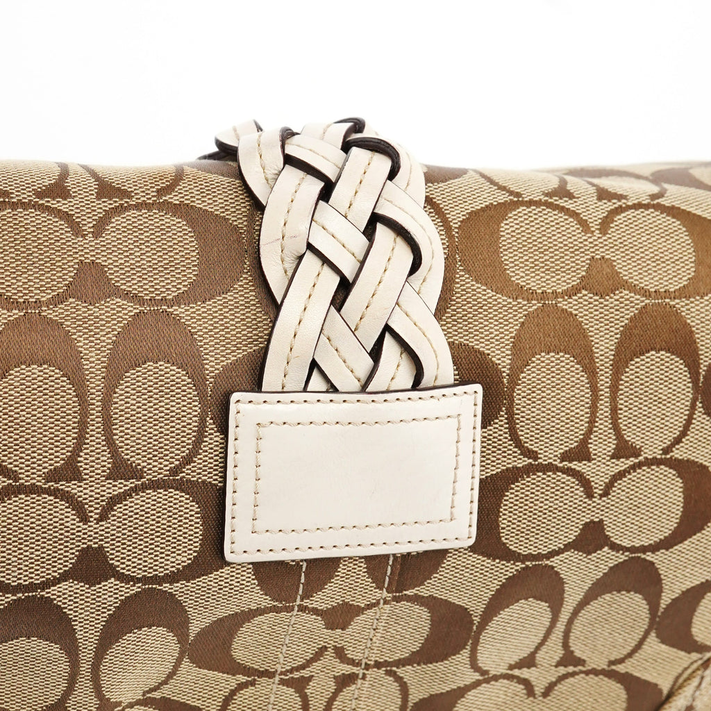 6314 Beige White Signature Soho Shoulder Bag