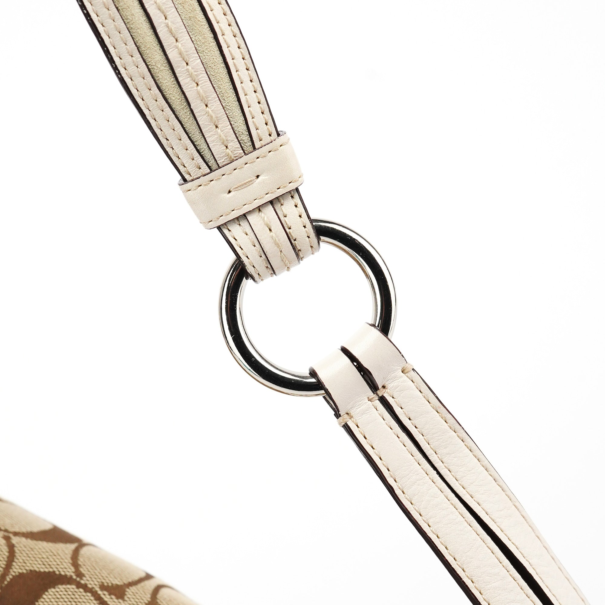 6314 Beige White Signature Soho Shoulder Bag