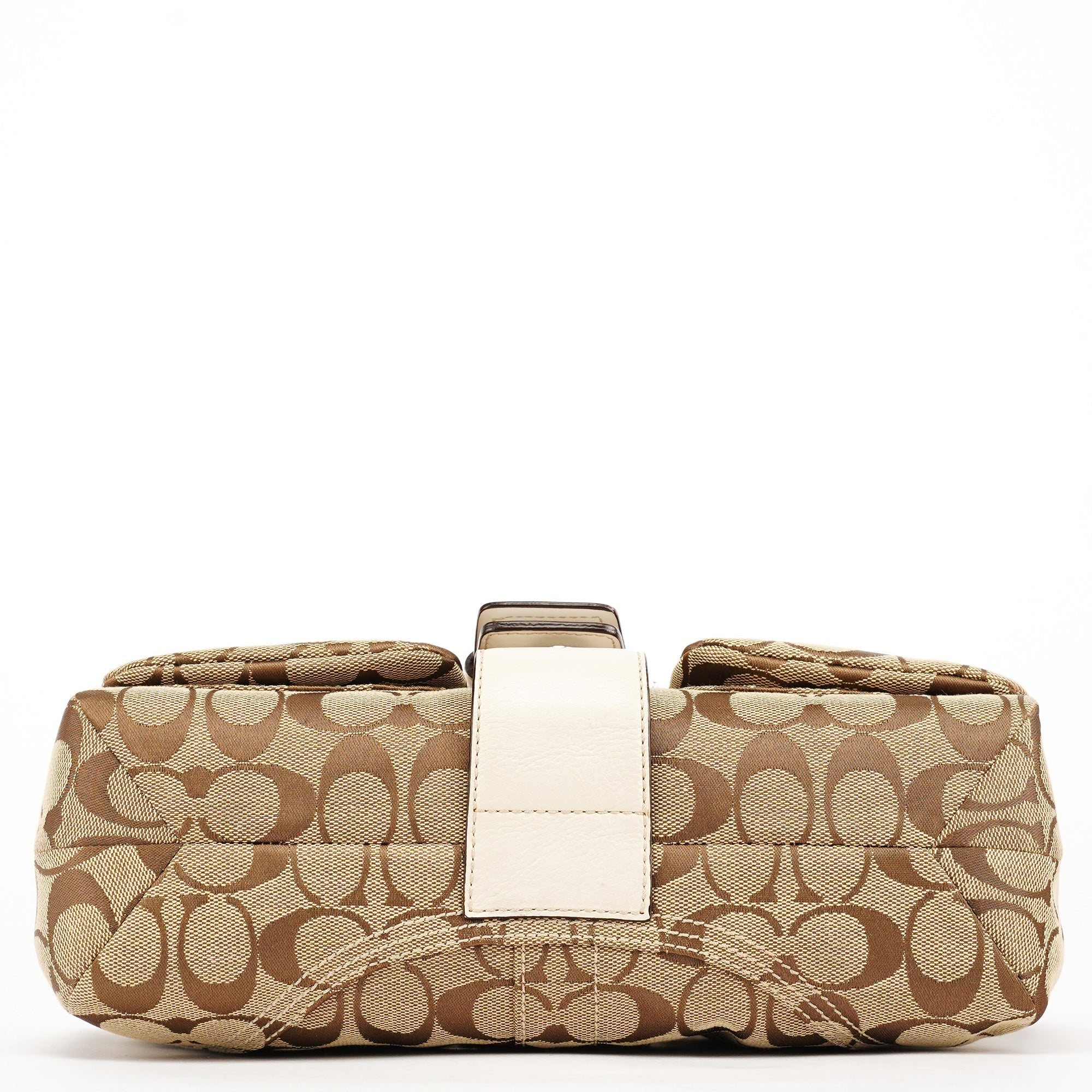 6314 Beige White Signature Soho Shoulder Bag
