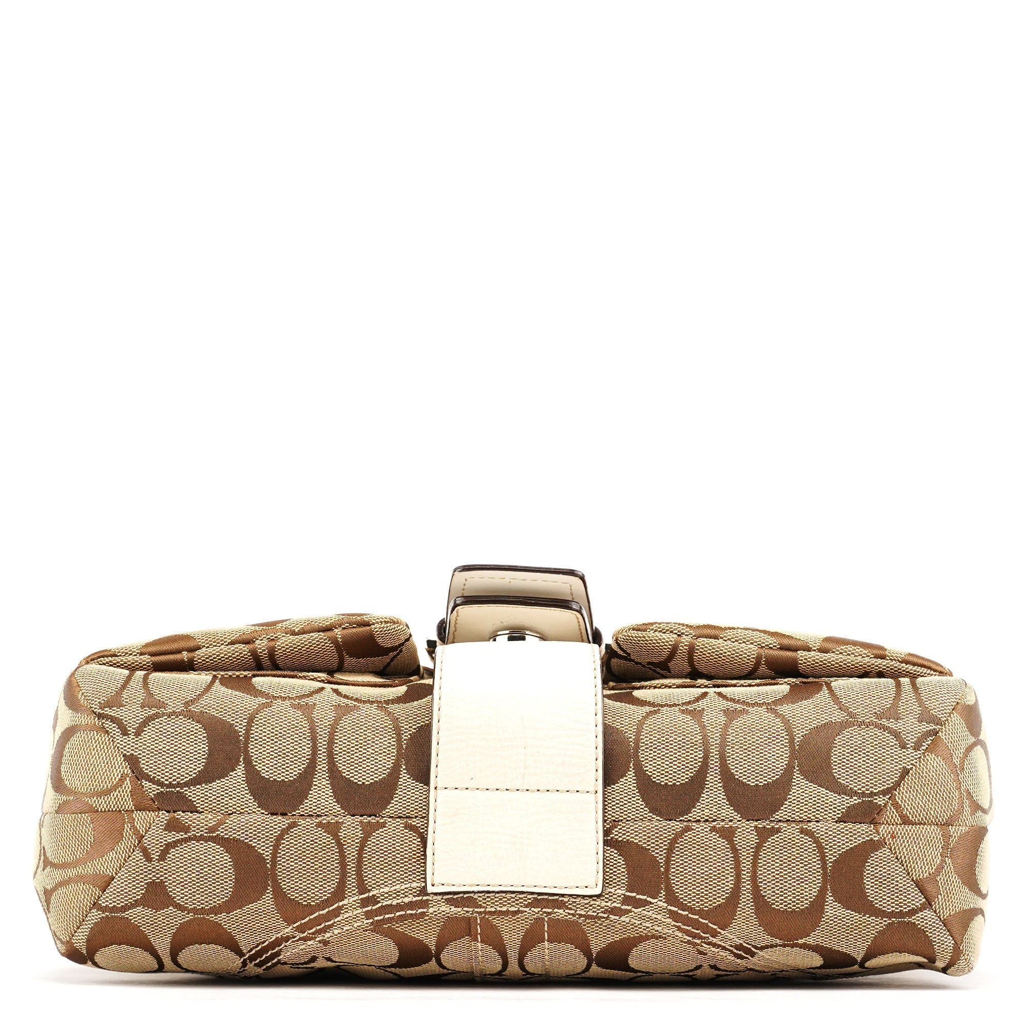 6314 Beige White Signature Soho Shoulder Bag