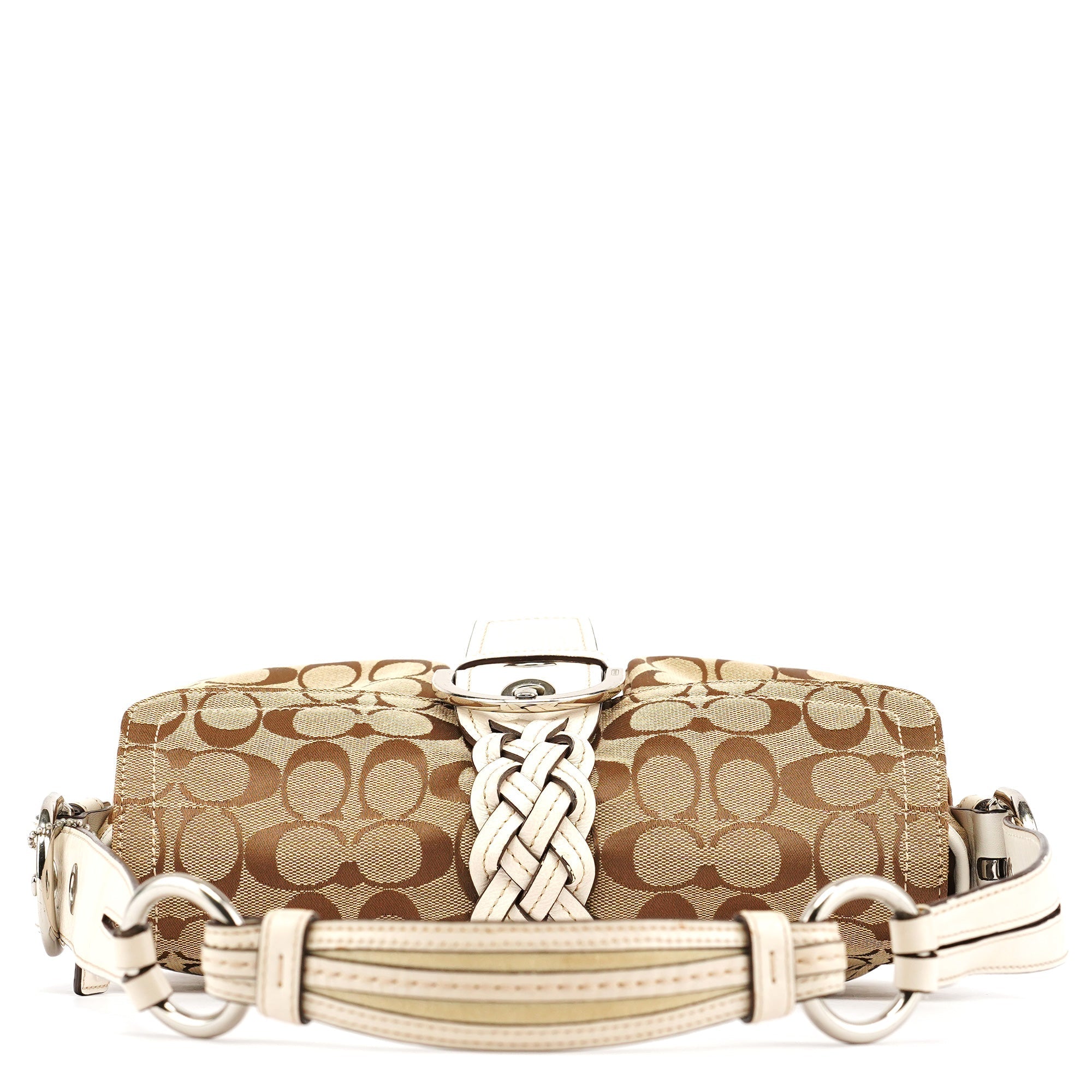6314 Beige White Signature Soho Shoulder Bag
