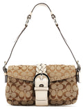 6314 Beige White Signature Soho Shoulder Bag