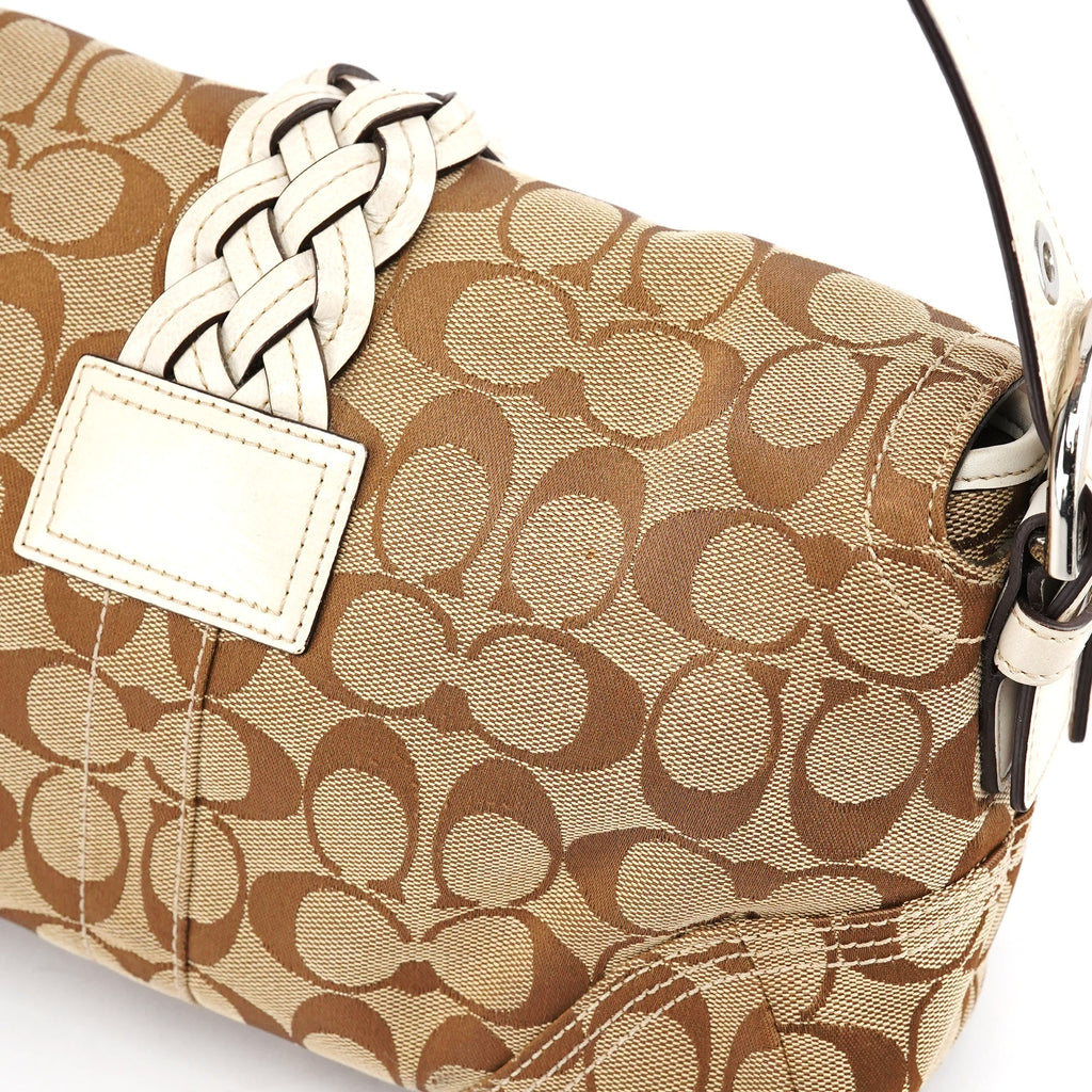 6314 Beige White Soho Shoulder Bag