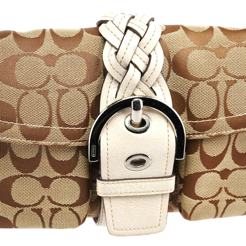 6314 Beige White Soho Shoulder Bag