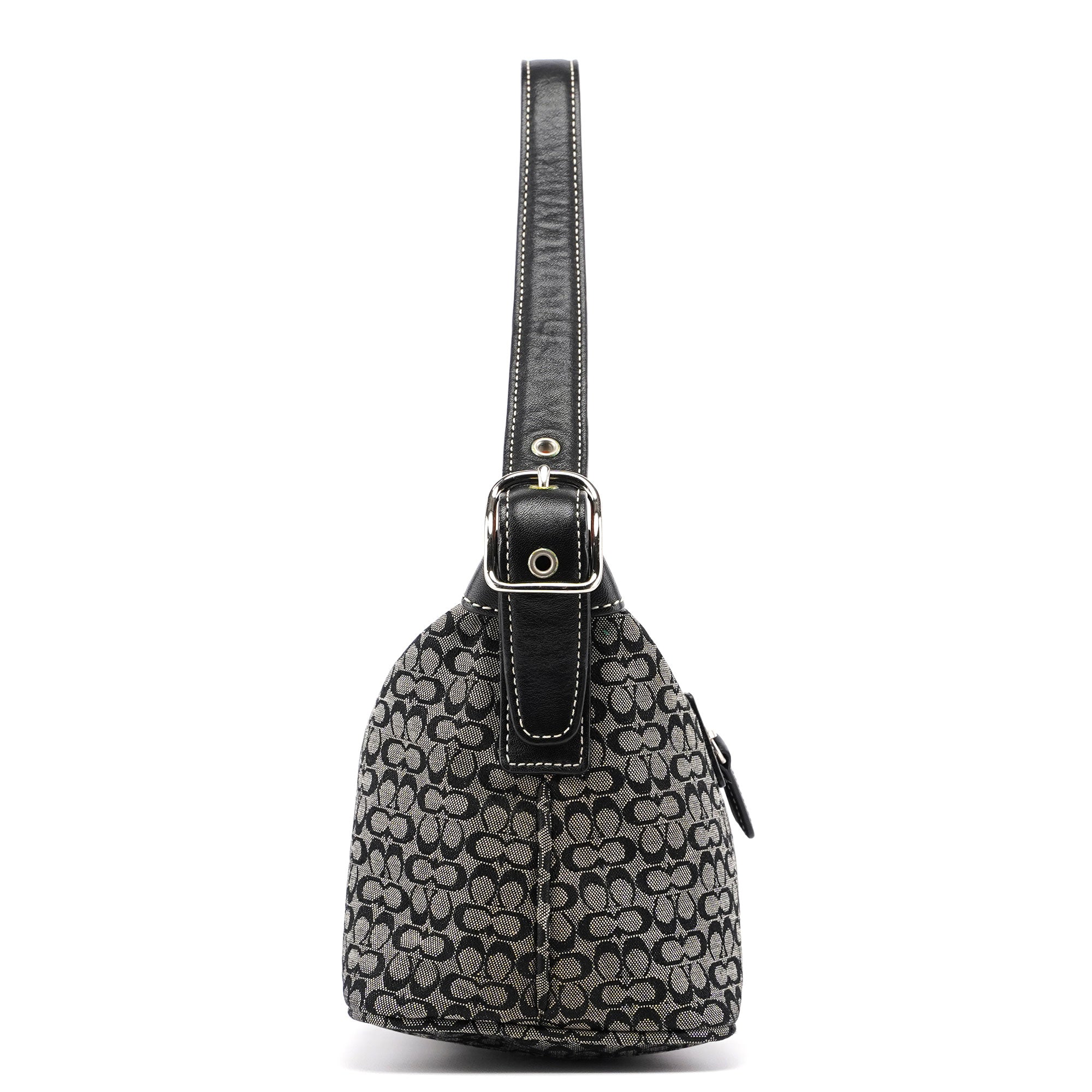 6332 Grey Signature C Mini Hobo Bag