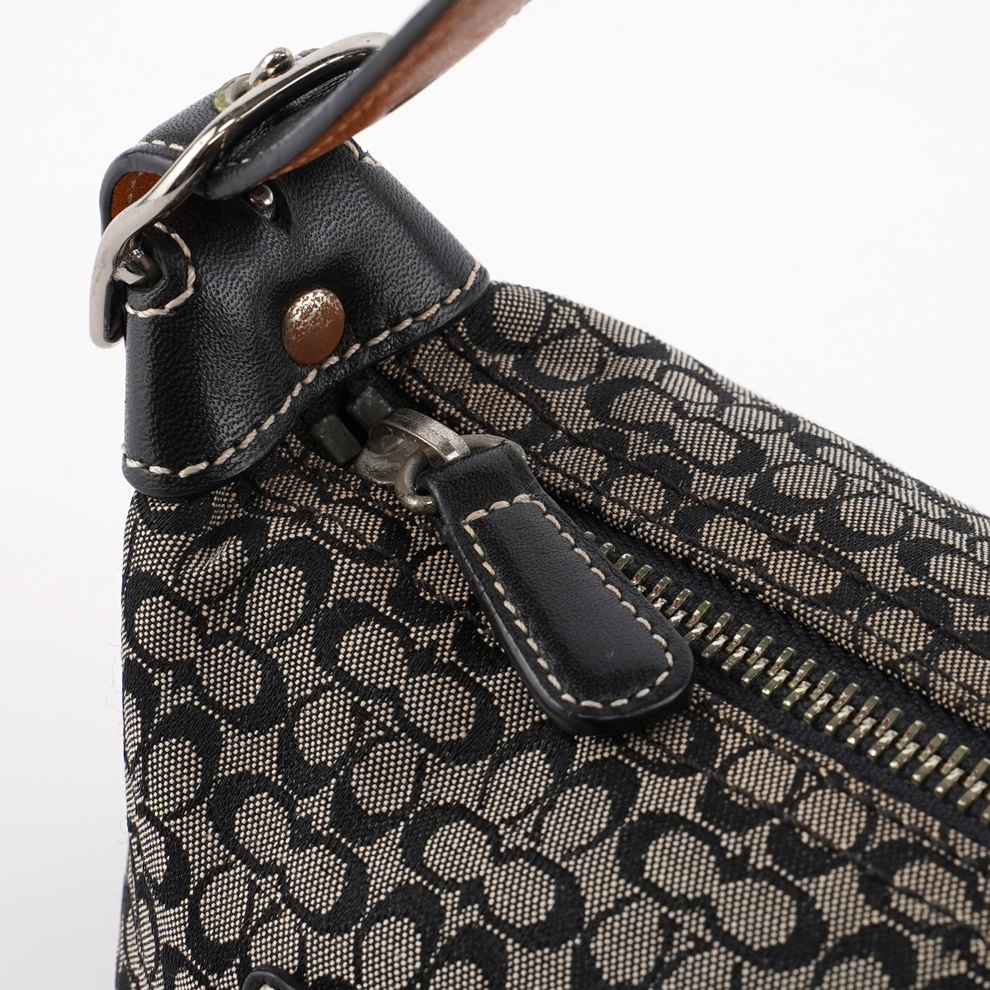 6332 Grey Signature C Mini Hobo Bag