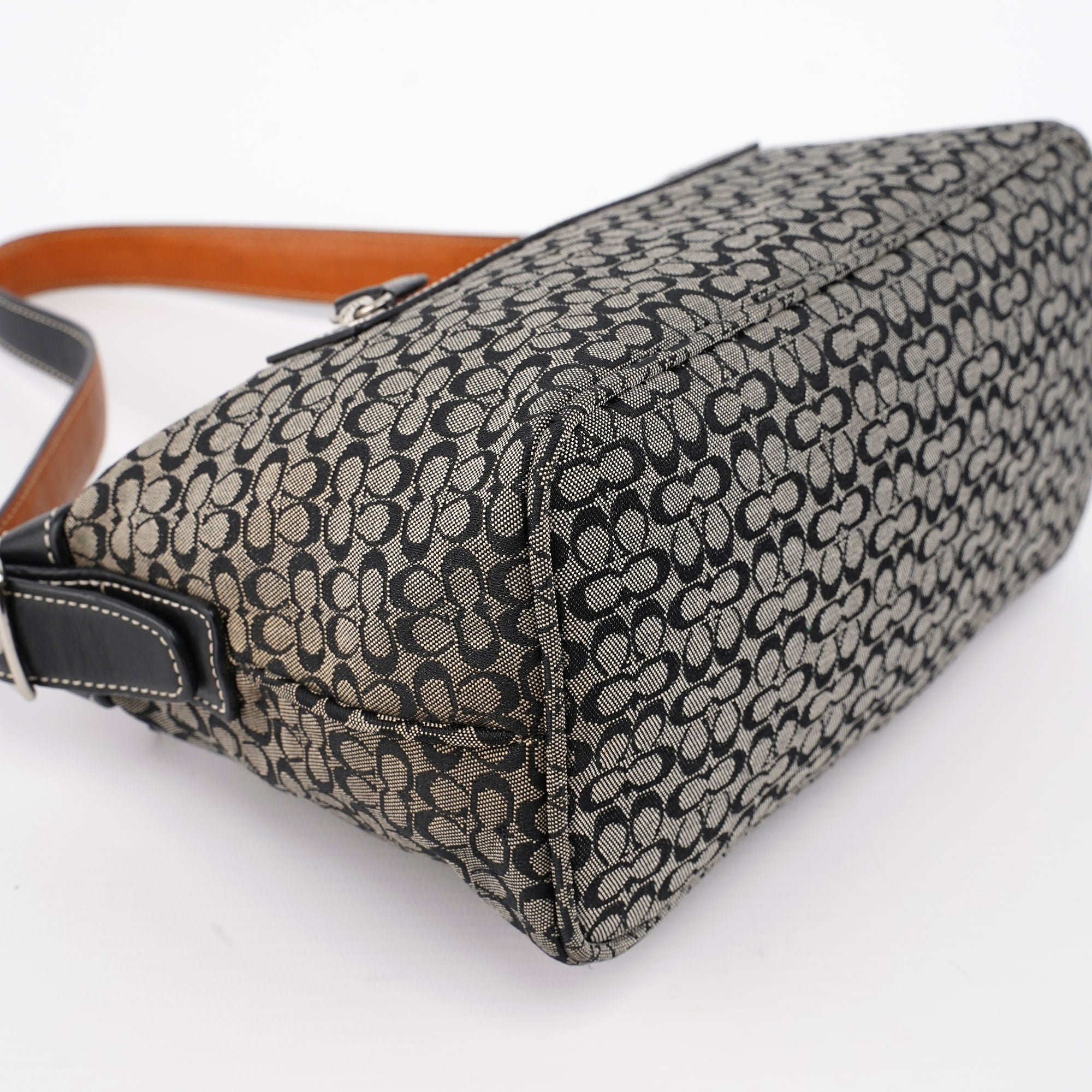 6332 Grey Signature C Mini Hobo Bag