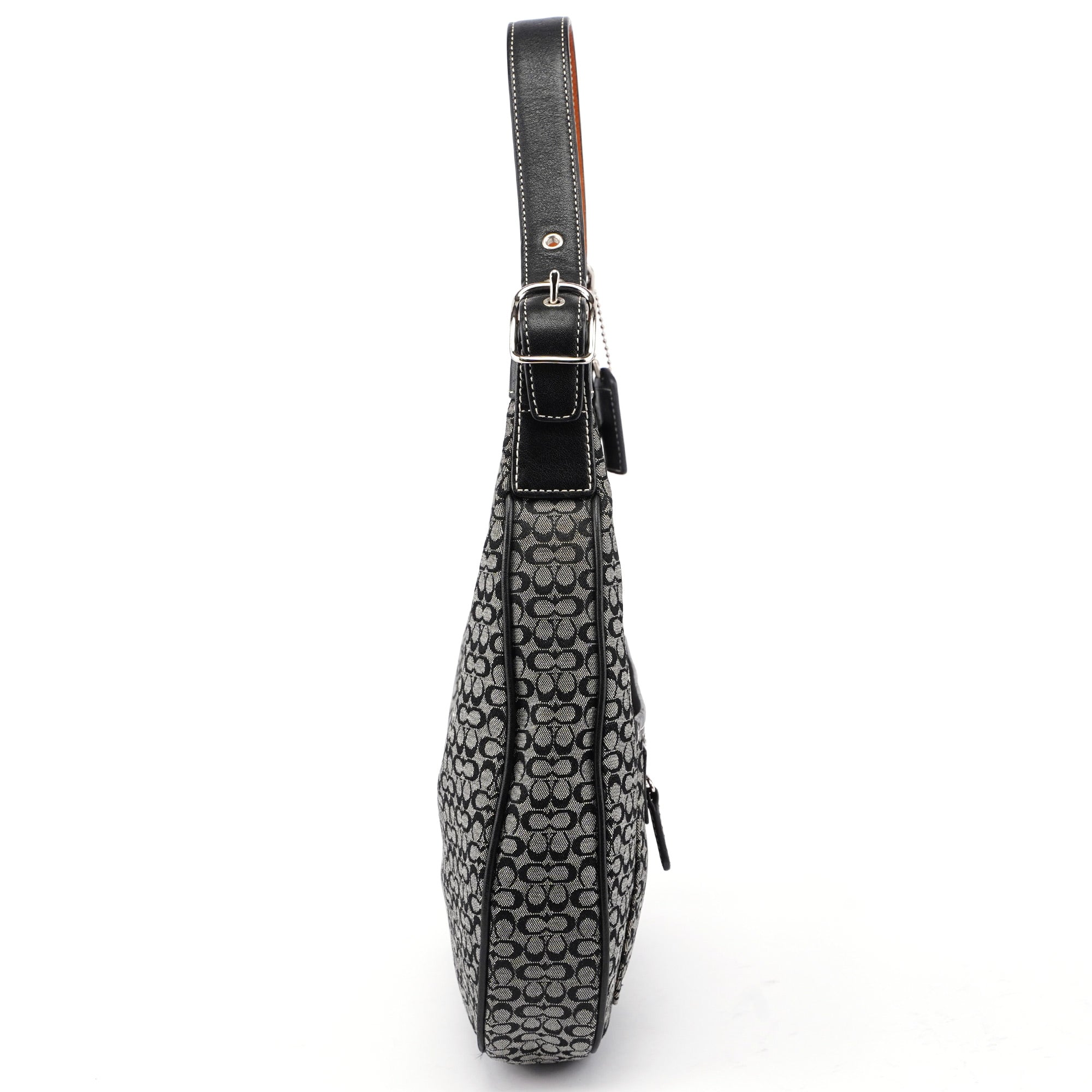 6343 Grey Mini Signature C Crescent Shoulder Bag