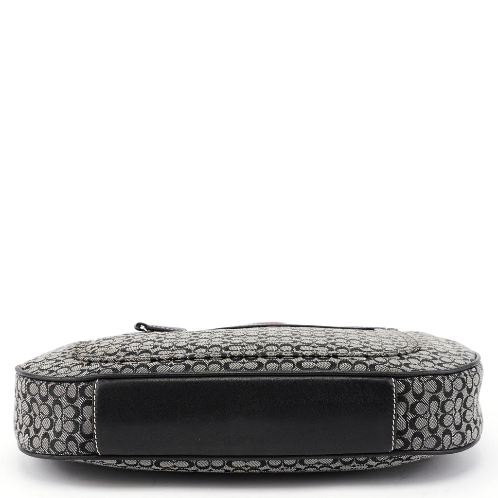 6343 Grey Mini Signature C Crescent Shoulder Bag