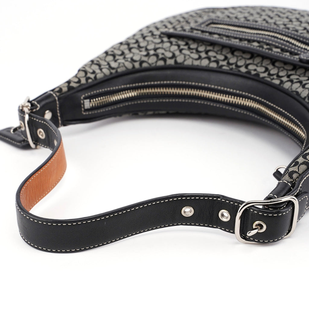 6343 Grey Mini Signature C Crescent Shoulder Bag