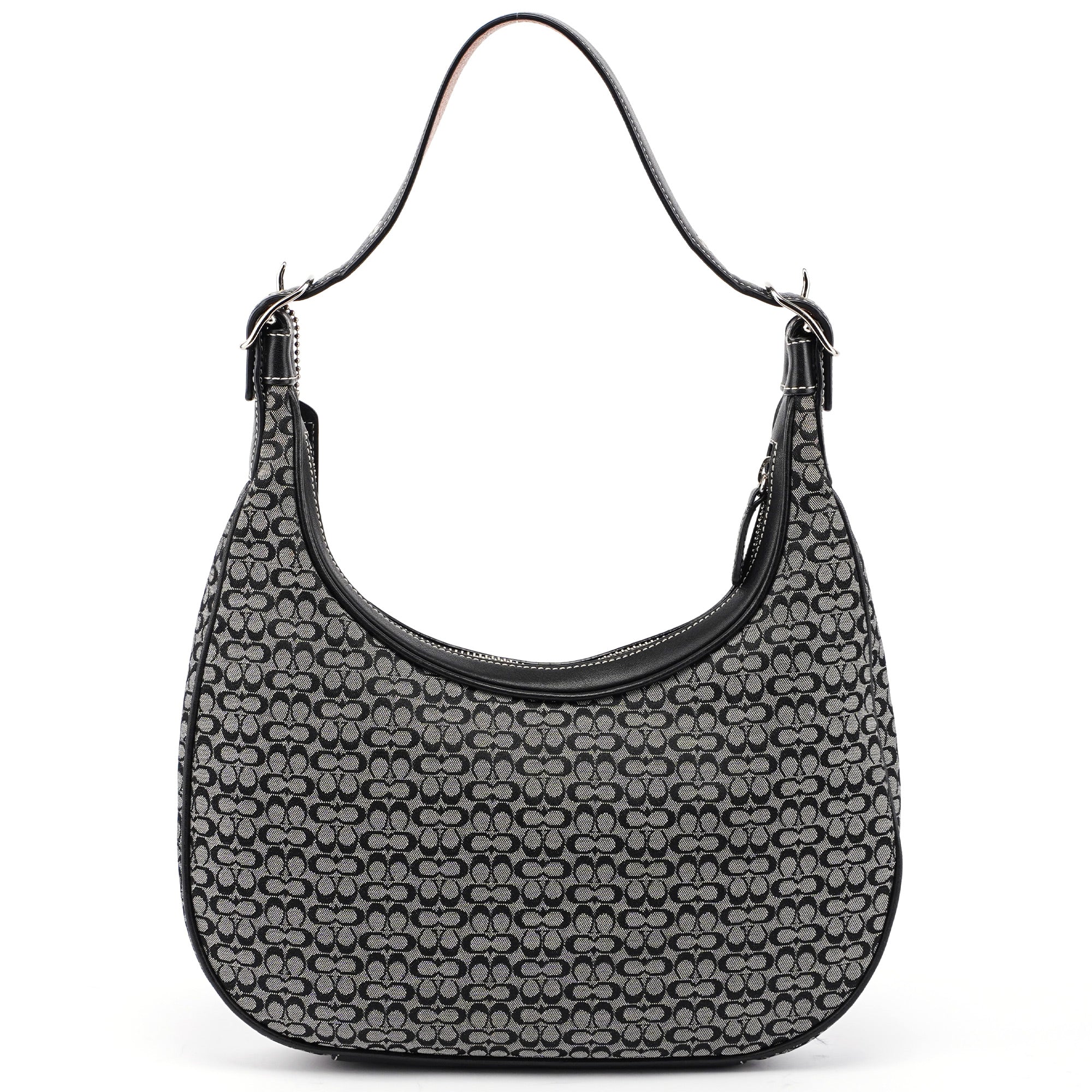 6343 Grey Mini Signature C Crescent Shoulder Bag