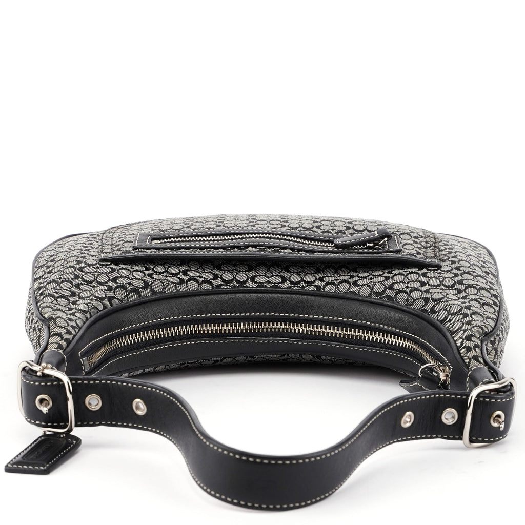 6343 Grey Mini Signature C Crescent Shoulder Bag