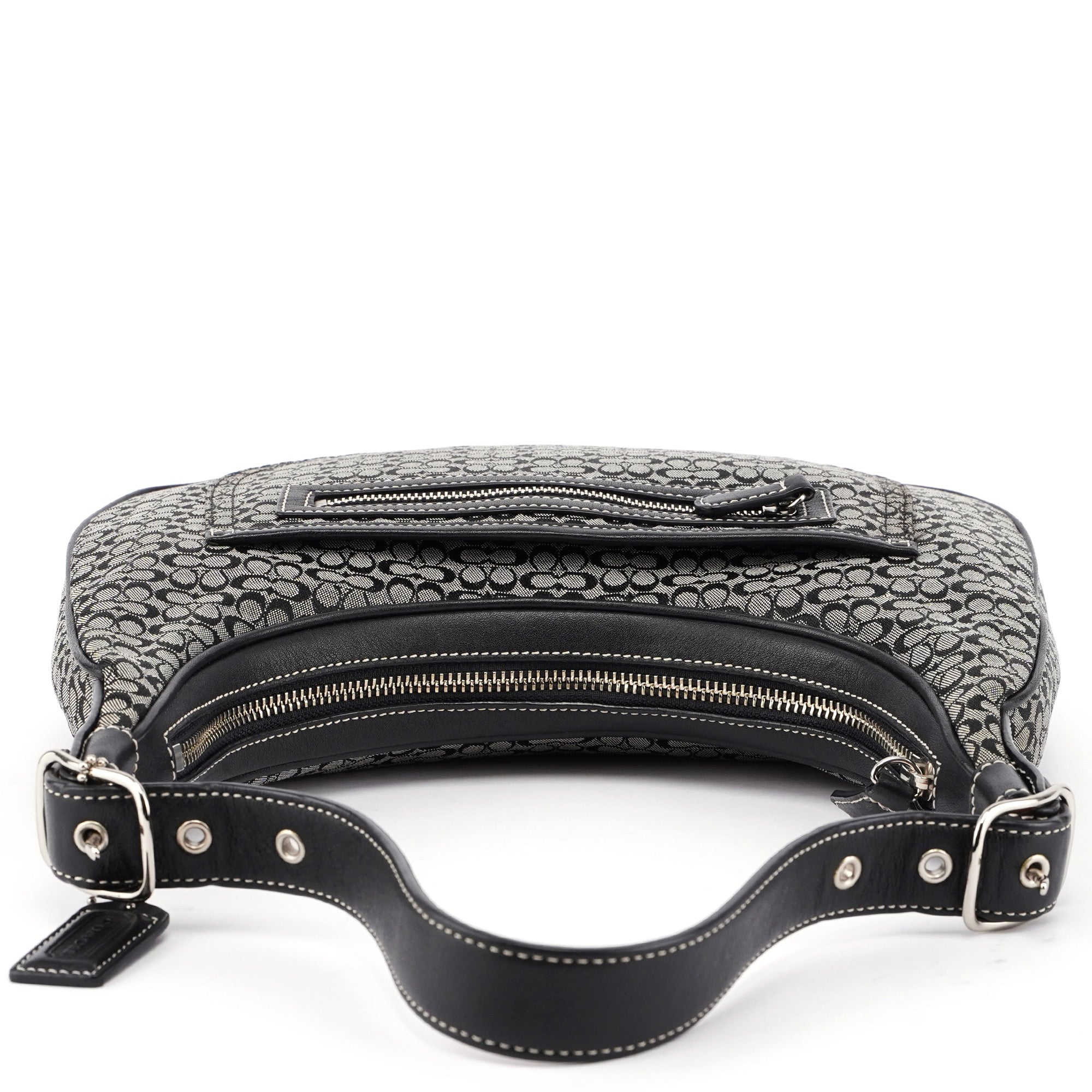 6343 Grey Mini Signature C Crescent Shoulder Bag