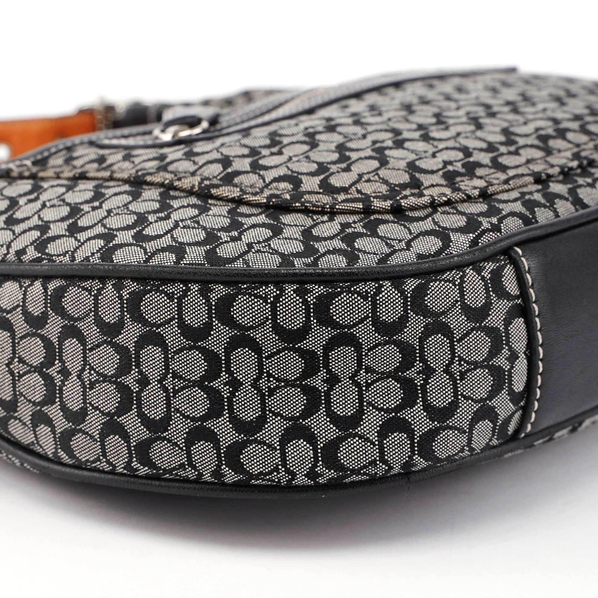 6343 Grey Mini Signature C Crescent Shoulder Bag
