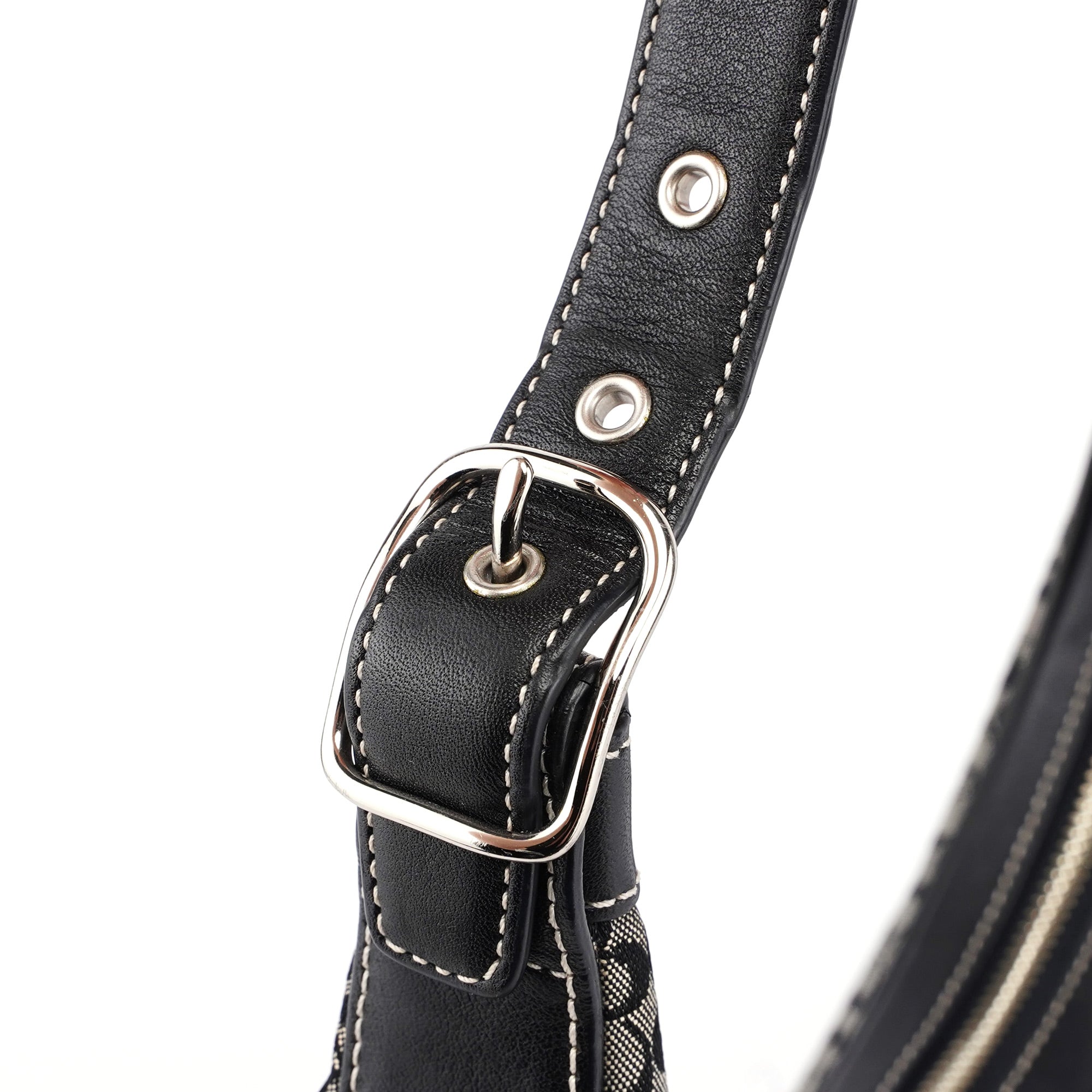 6343 Grey Mini Signature C Crescent Shoulder Bag
