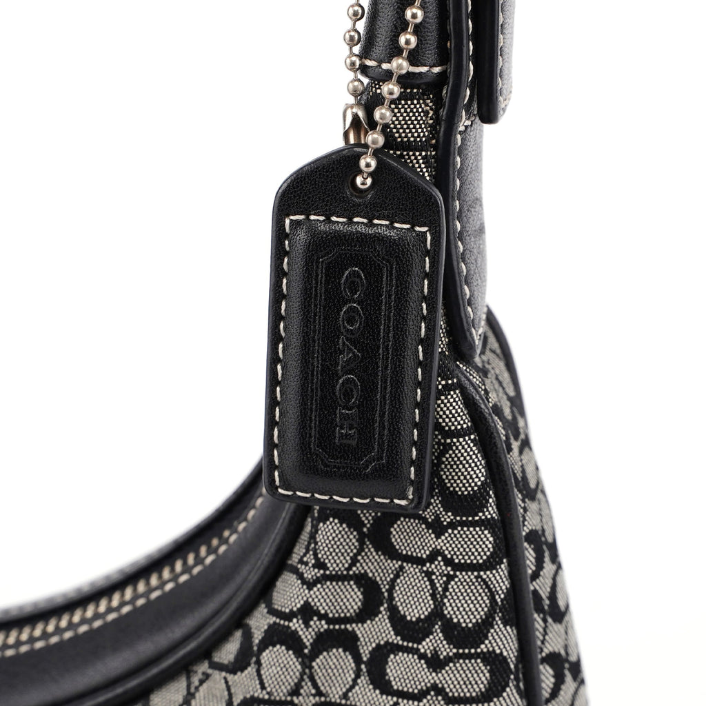 6343 Grey Mini Signature C Crescent Shoulder Bag