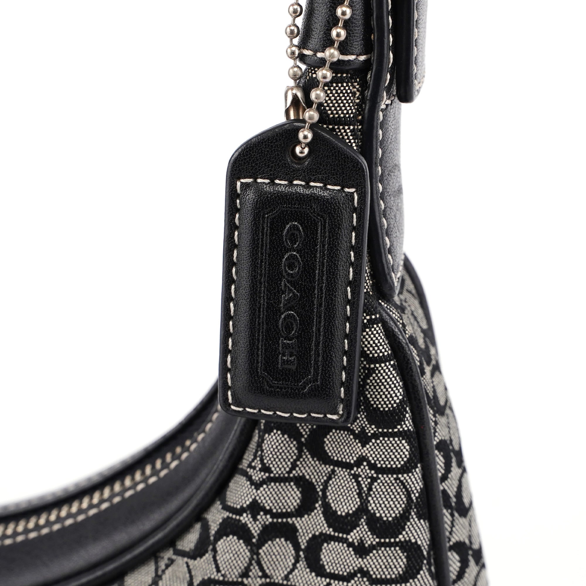 6343 Grey Mini Signature C Crescent Shoulder Bag