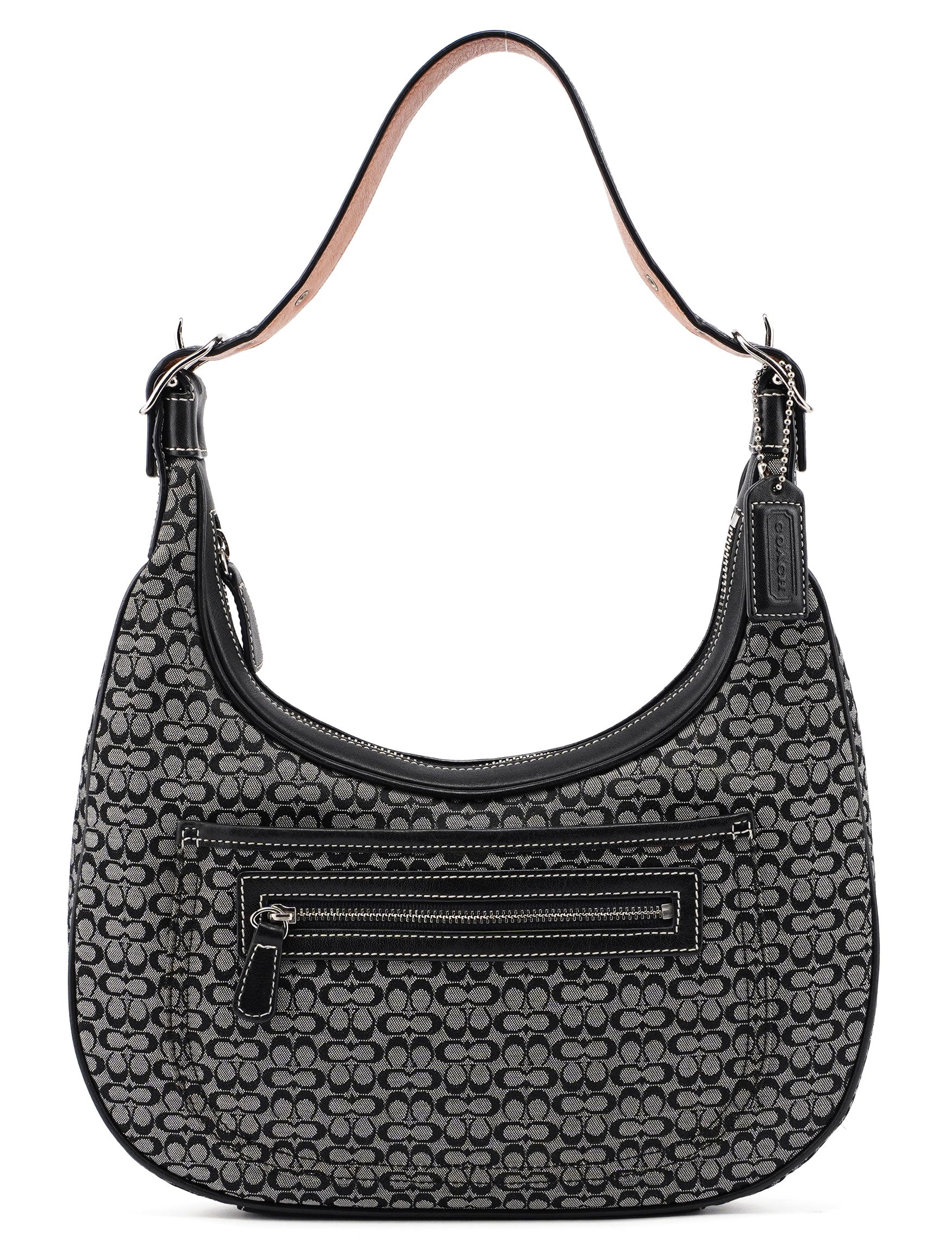 6343 Grey Mini Signature C Crescent Shoulder Bag