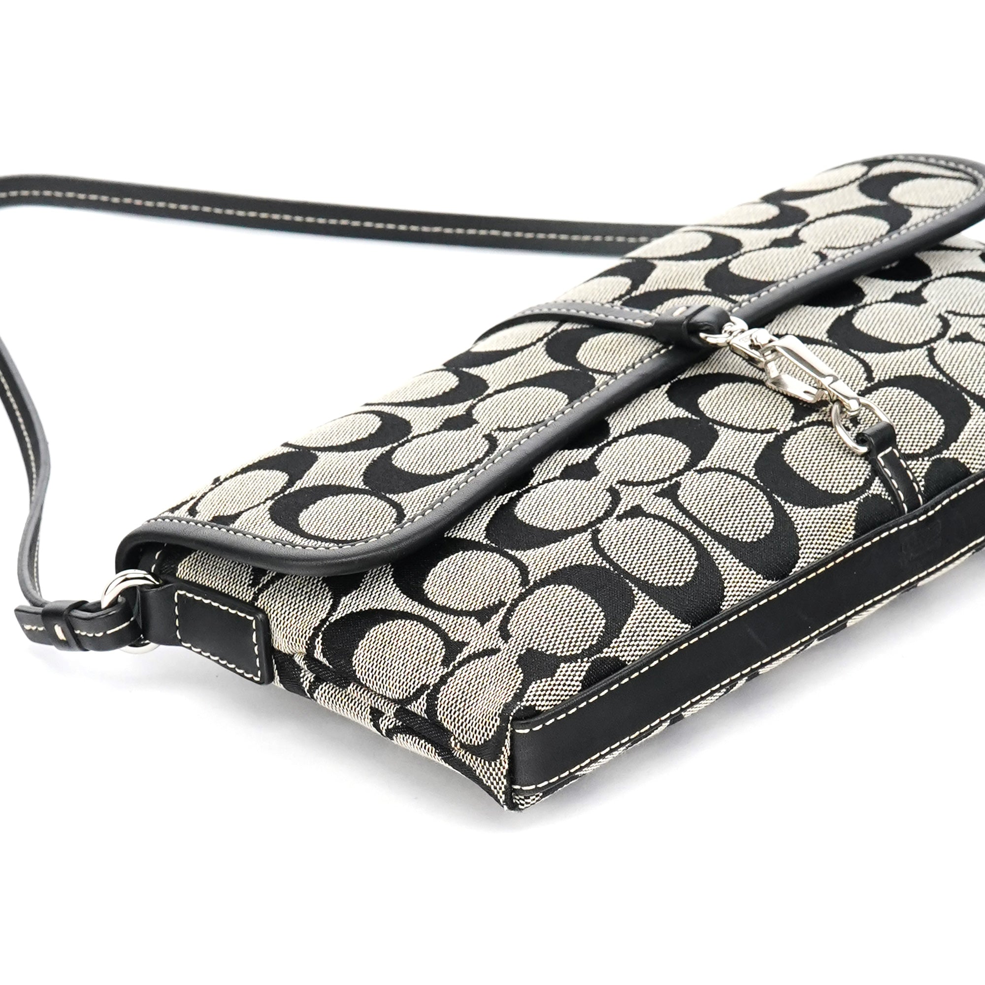 6348 Grey Signature Canvas Soho Shoulder Bag