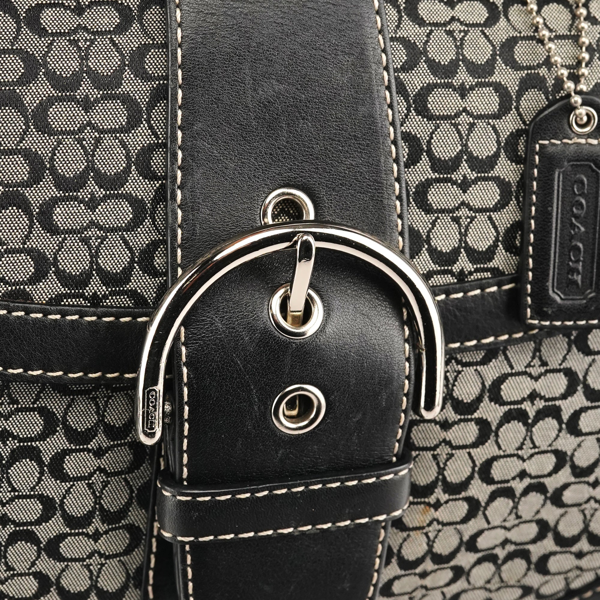 6349 Grey Signature Soho Top Handle Bag