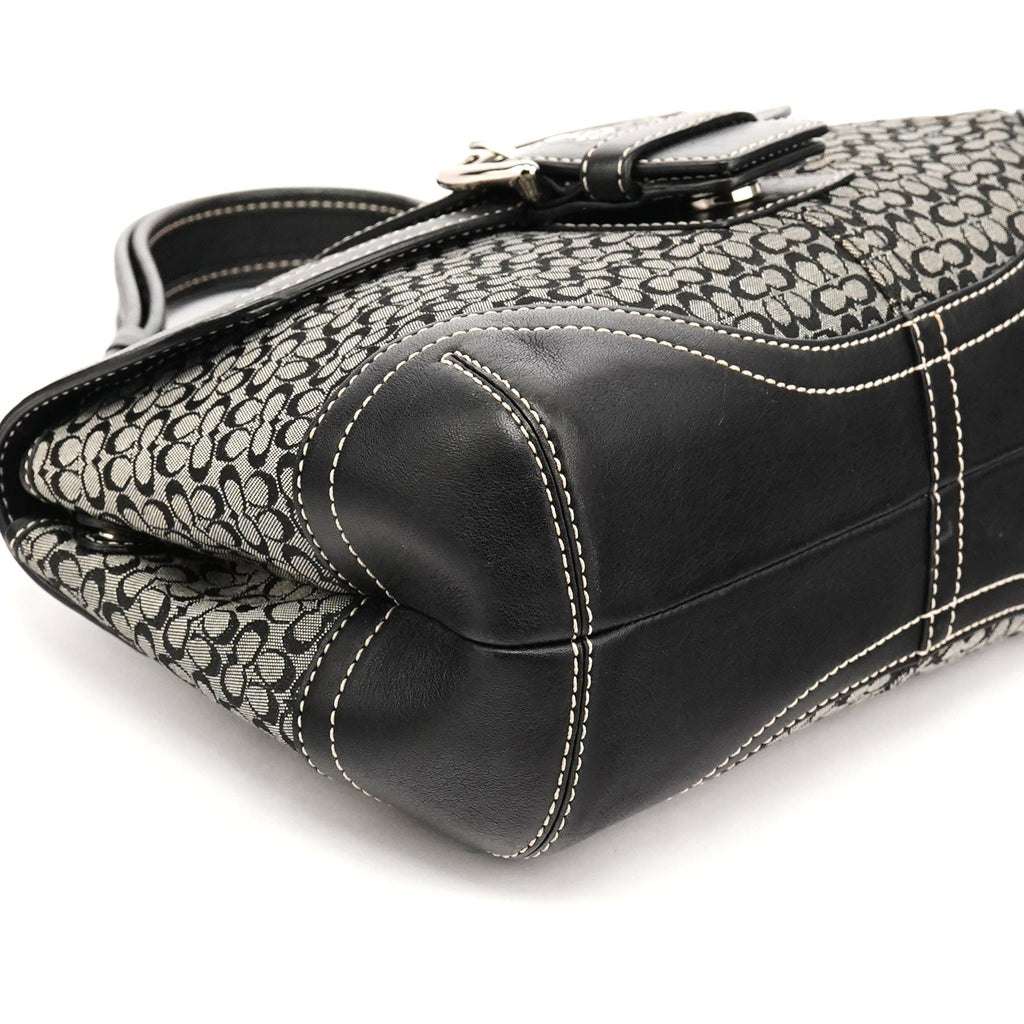 6349 Grey Signature Soho Top Handle Bag