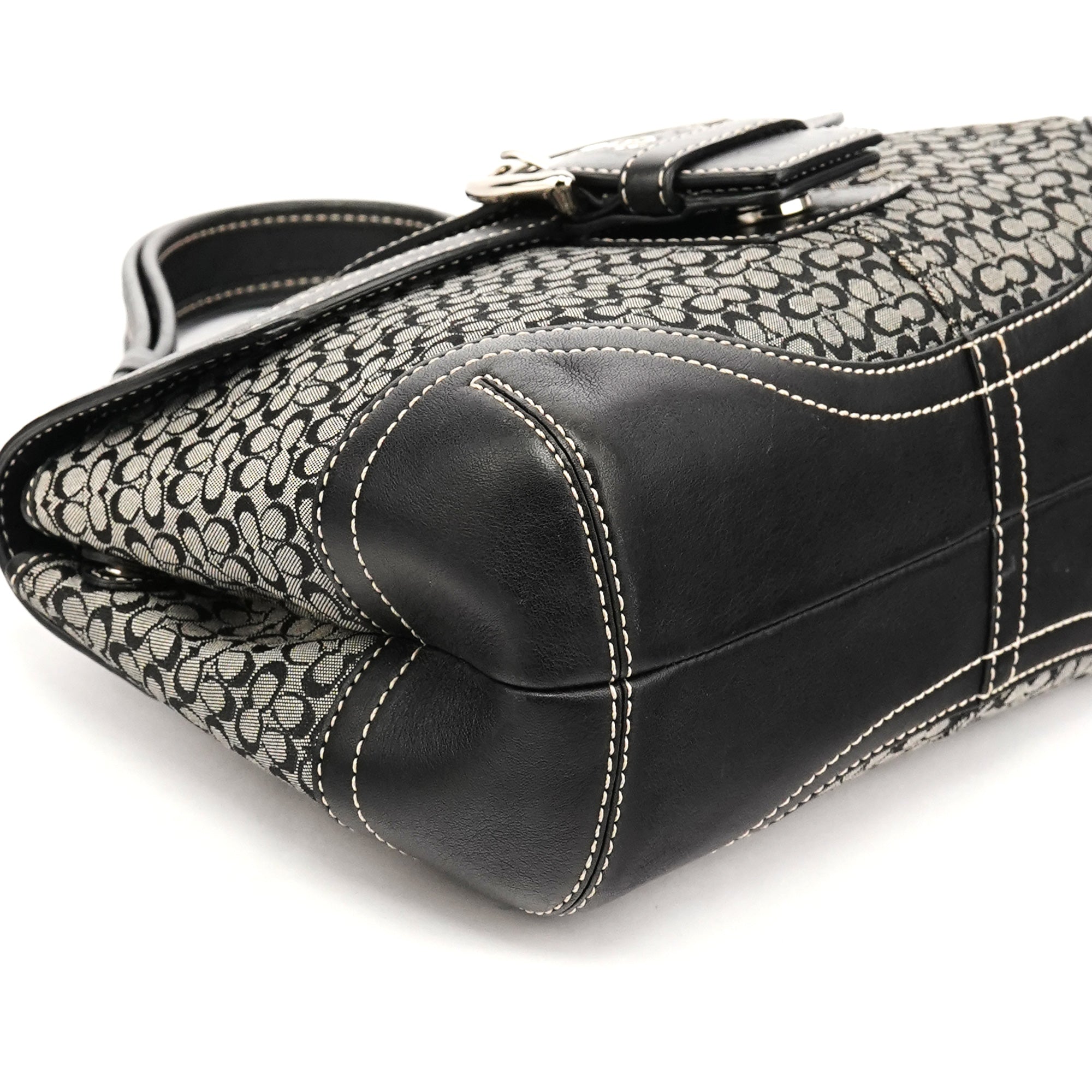 6349 Grey Signature Soho Top Handle Bag