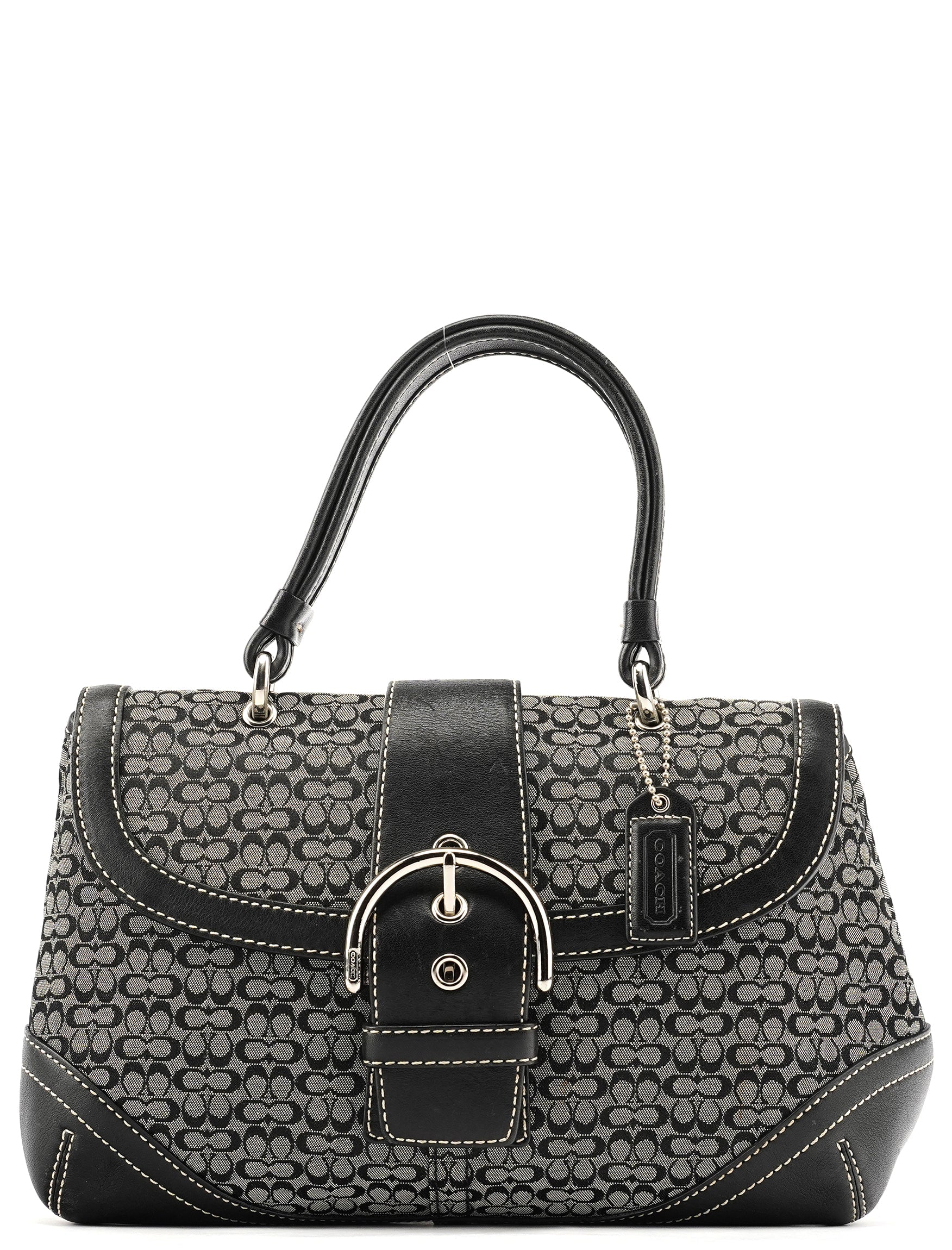 6349 Grey Signature Soho Top Handle Bag