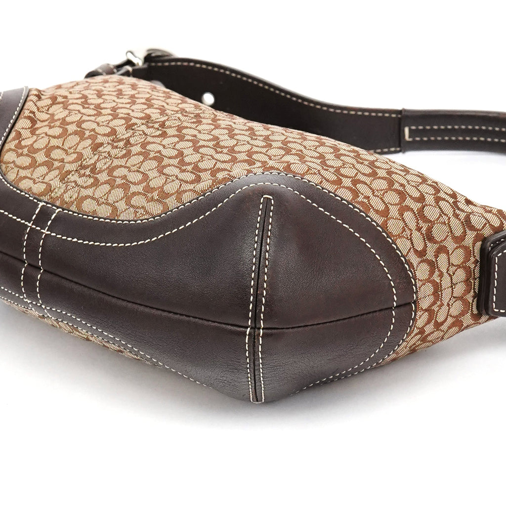 6351 Beige Brown Signature Soho Shoulder Bag