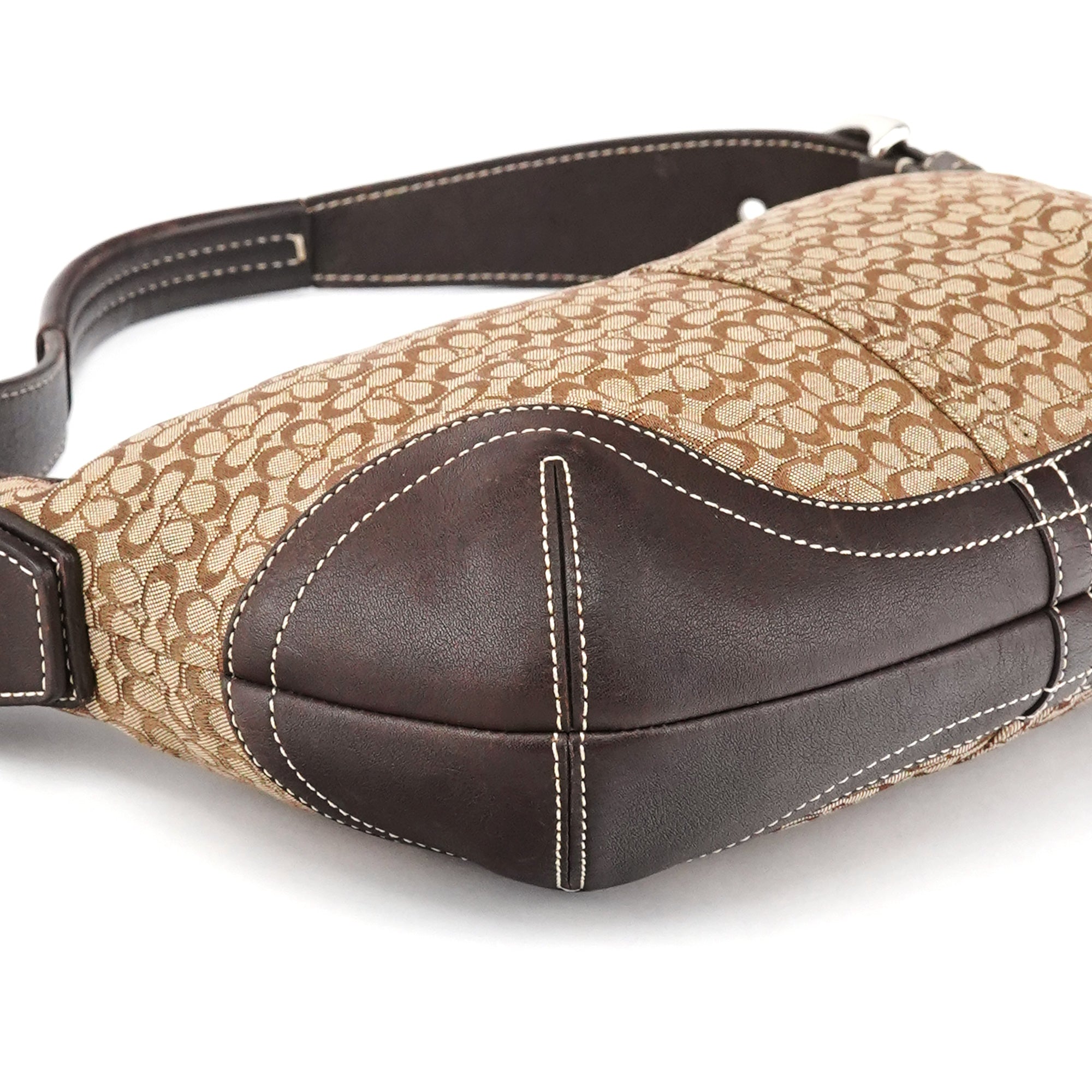 6351 Beige Brown Signature Soho Shoulder Bag