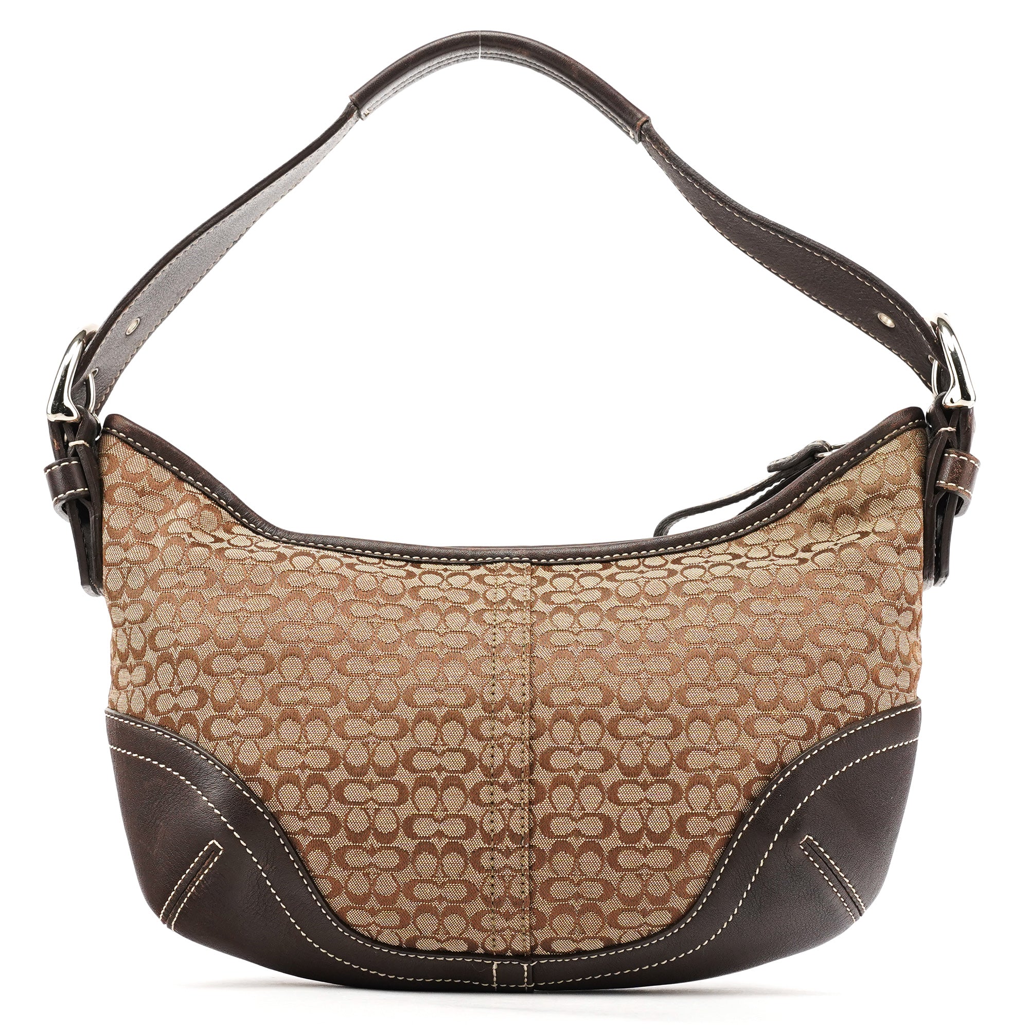 6351 Beige Brown Signature Soho Shoulder Bag