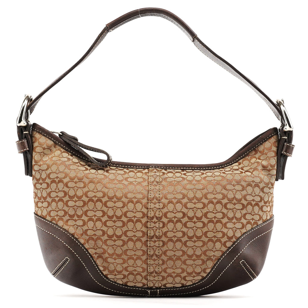 6351 Beige Brown Signature Soho Shoulder Bag