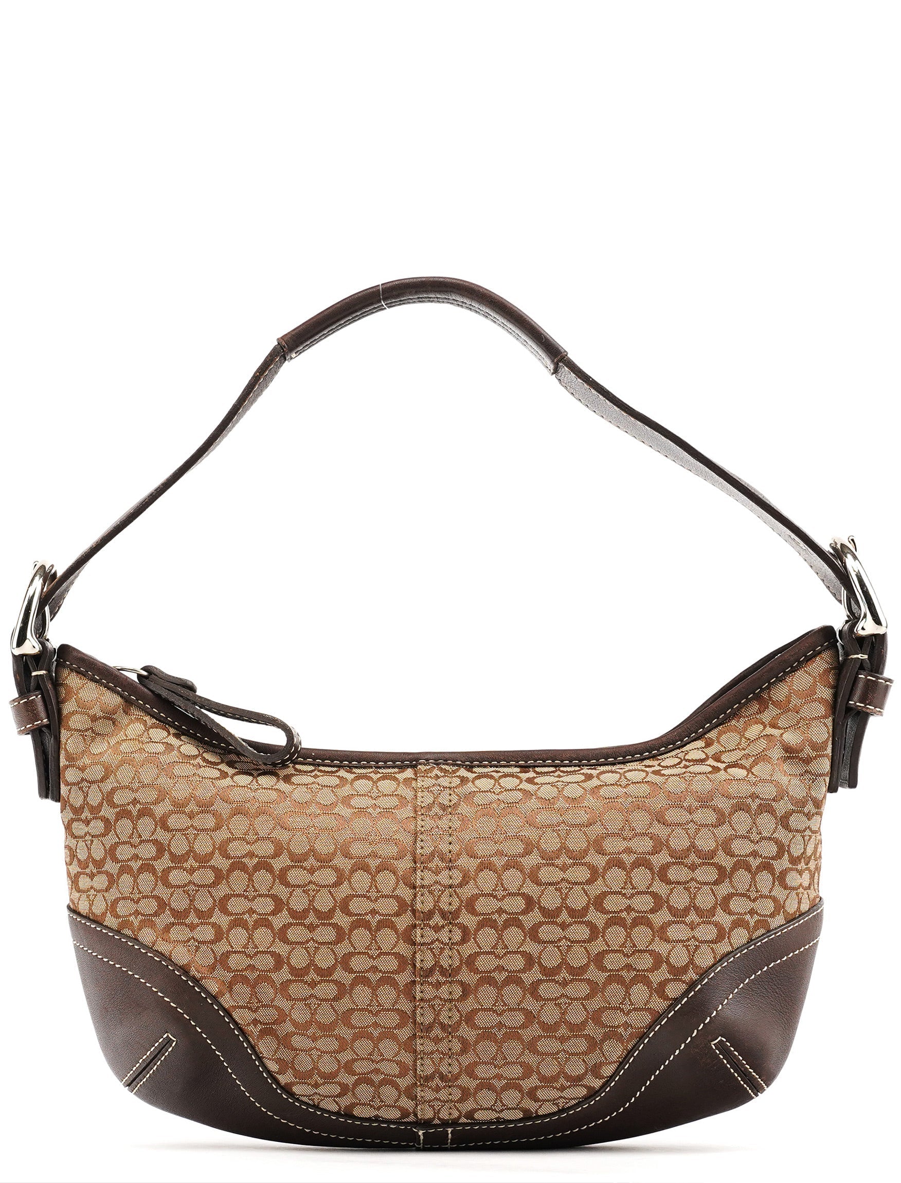 6351 Beige Brown Signature Soho Shoulder Bag