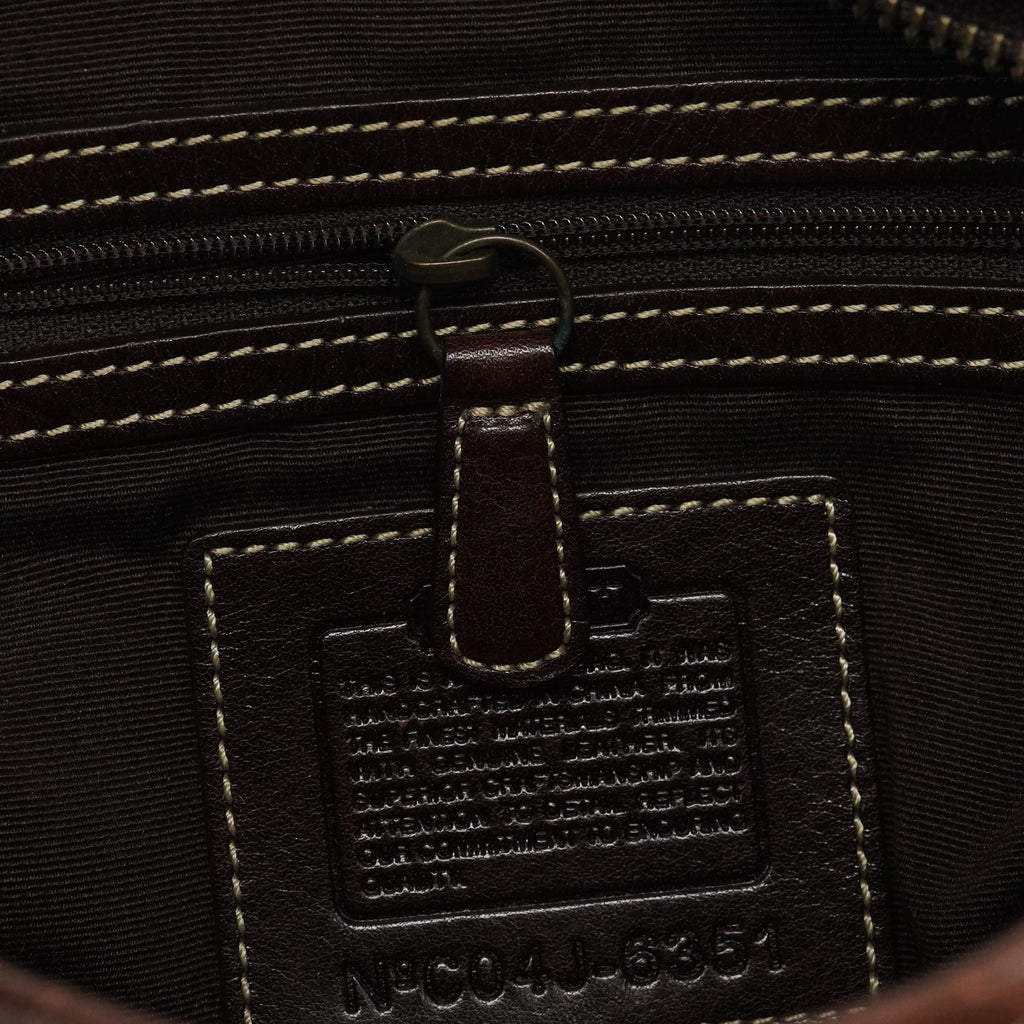 6351 Beige Brown Suede Soho Shoulder Bag