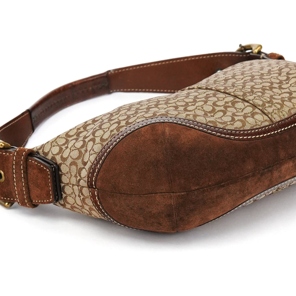6351 Beige Brown Suede Soho Shoulder Bag