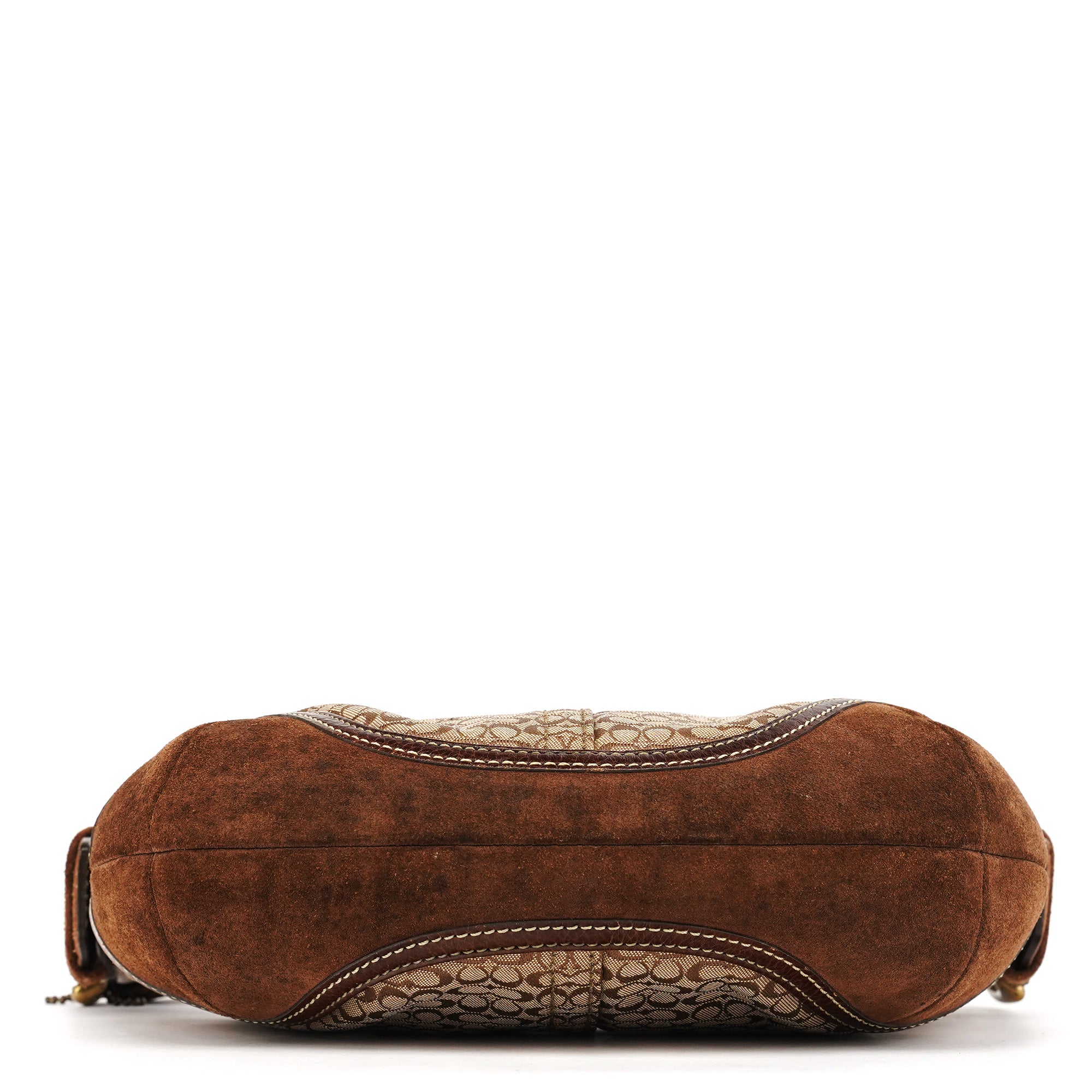 6351 Beige Brown Suede Soho Shoulder Bag