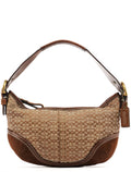 6351 Beige Brown Suede Soho Shoulder Bag