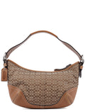6351 Beige Signature C Crescent Shoulder Bag