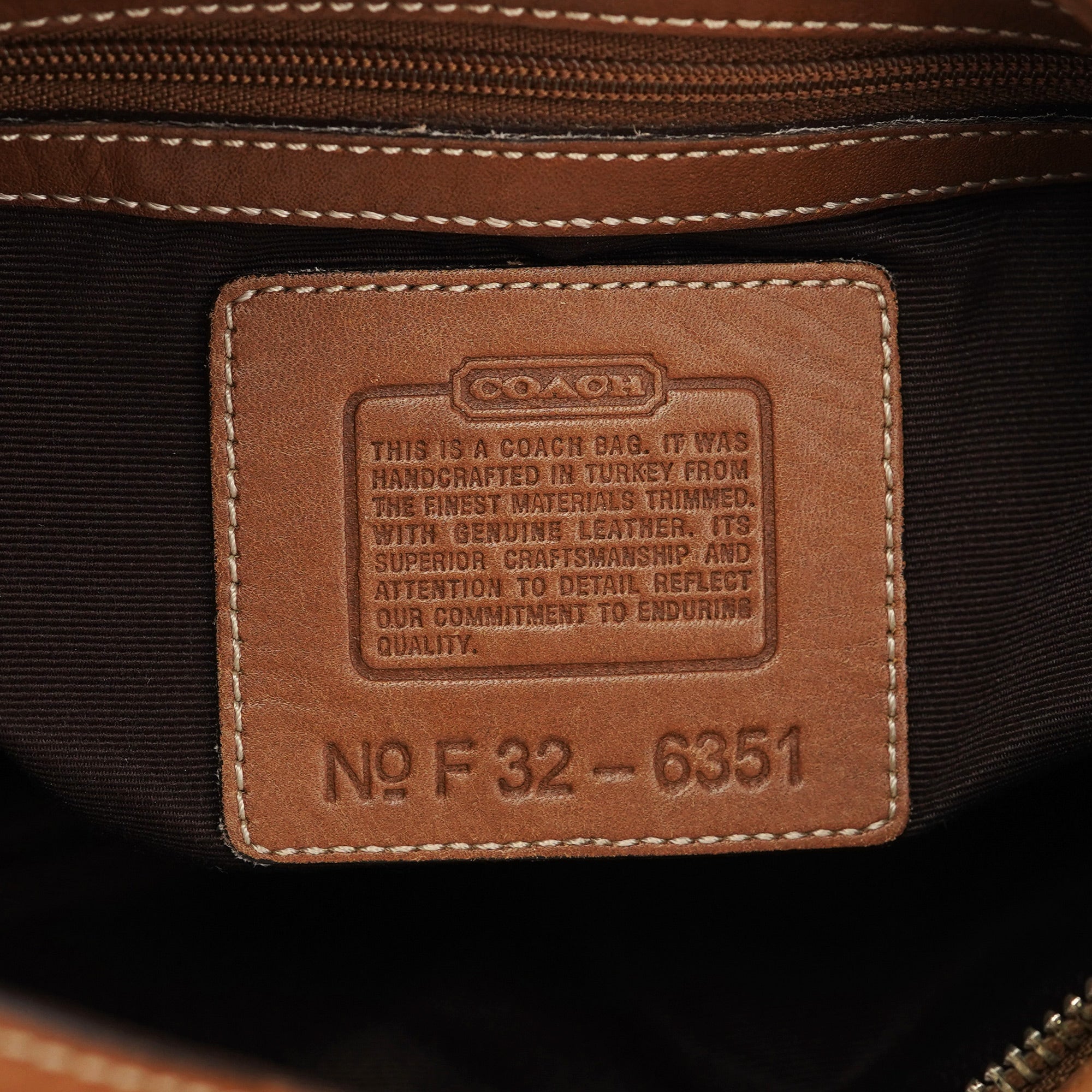 6351 Beige Signature C Crescent Shoulder Bag