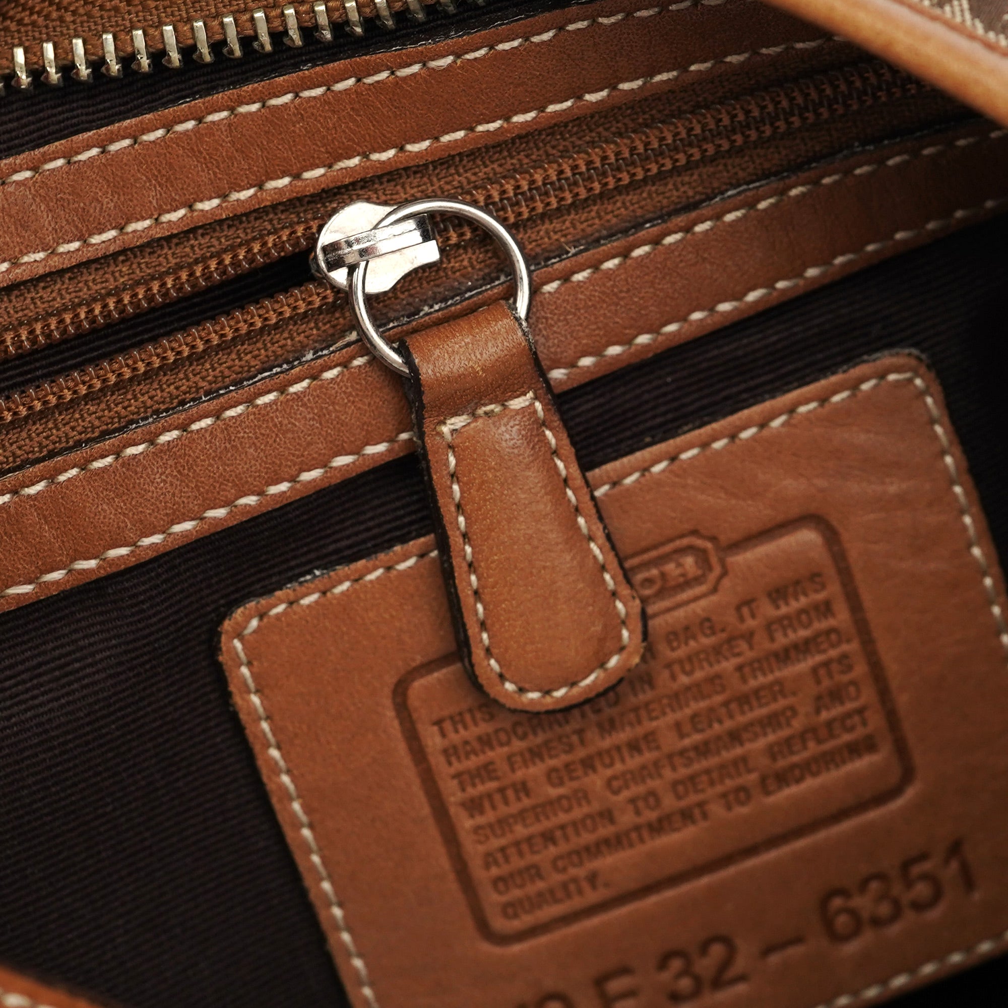 6351 Beige Signature C Crescent Shoulder Bag