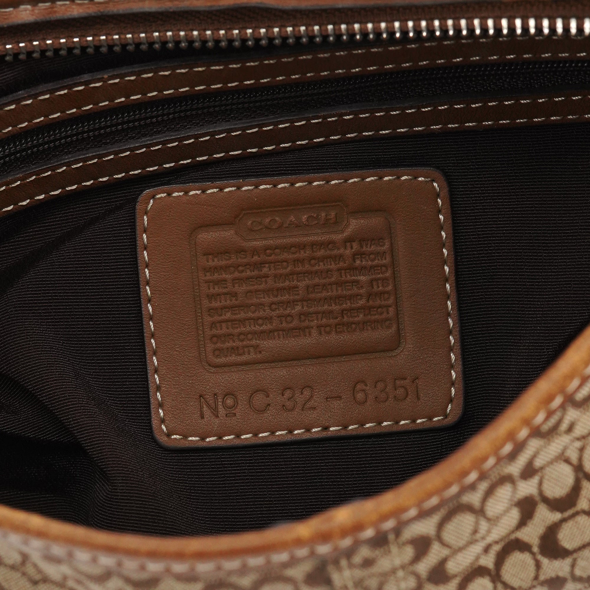 6351 Beige Signature Soho Shoulder Bag