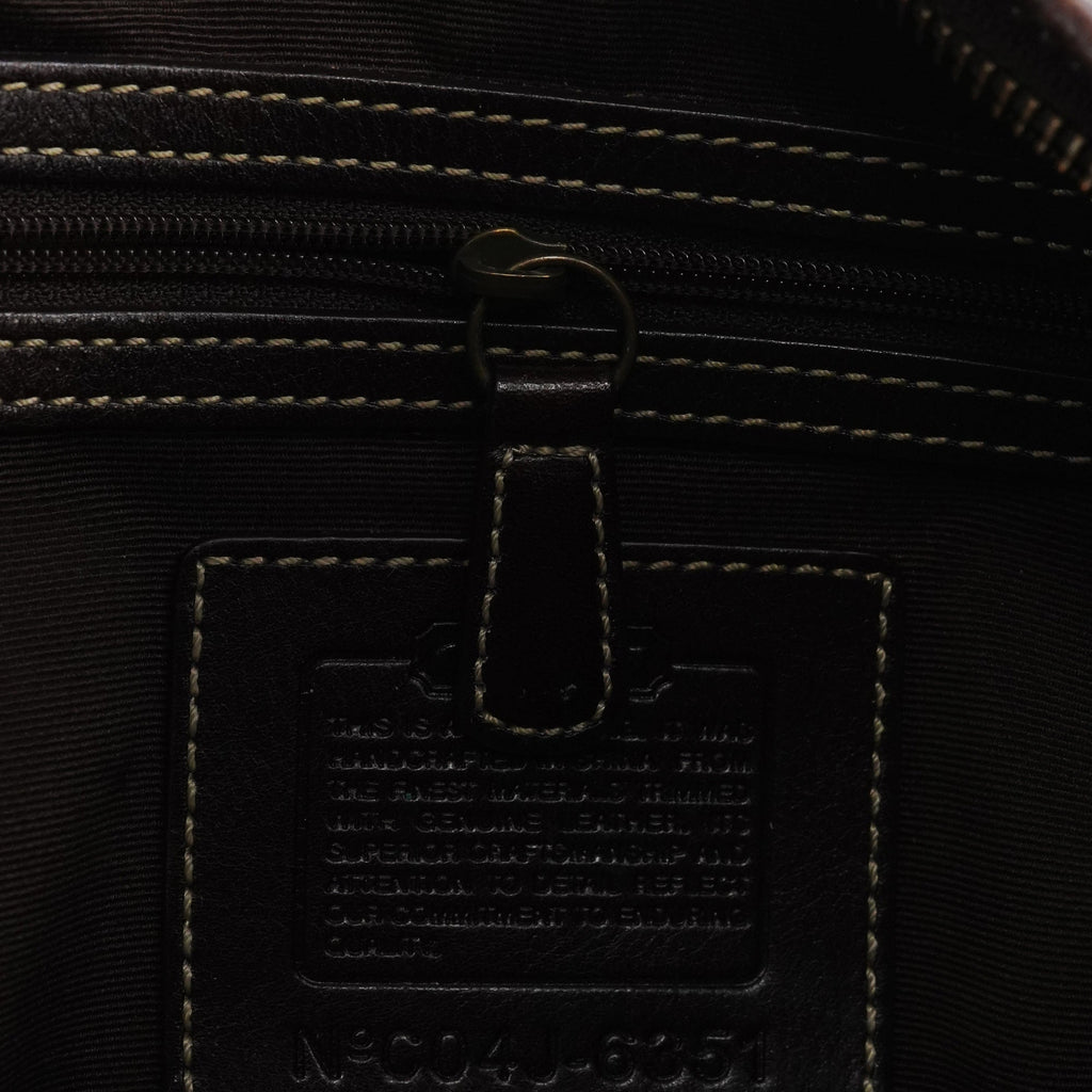 6351 Brown Signature Canvas Shoulder Bag