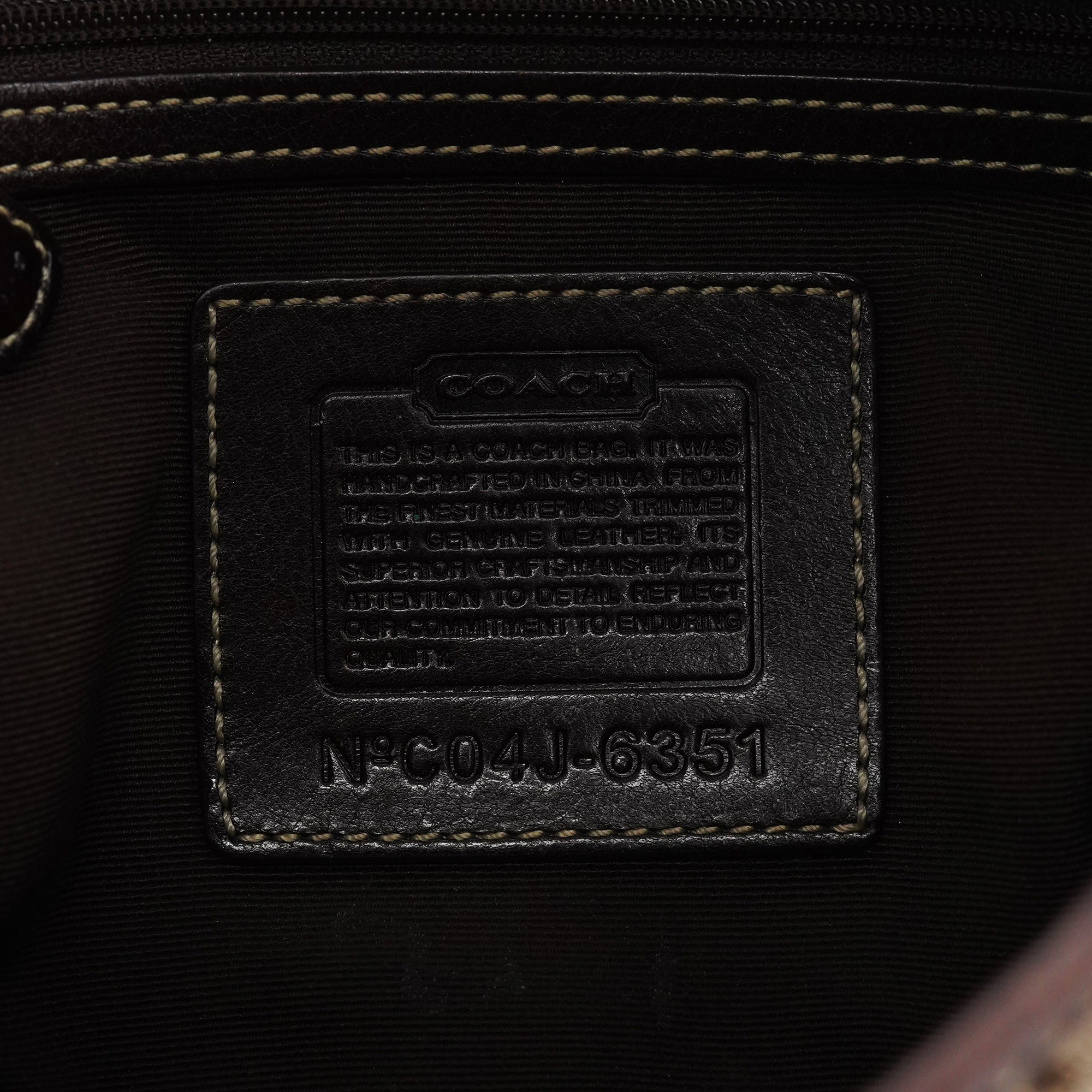 6351 Brown Signature Canvas Shoulder Bag