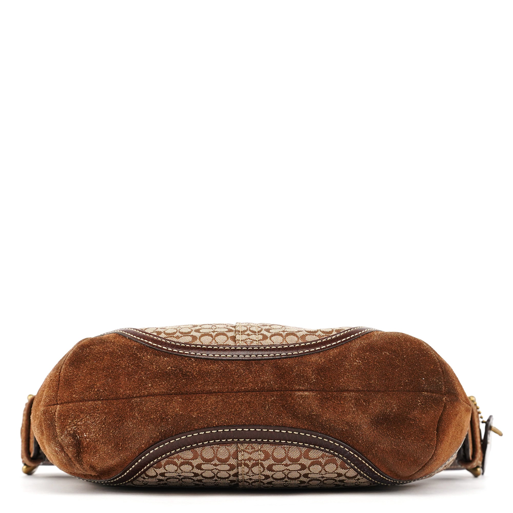 6351 Brown Signature Canvas Shoulder Bag